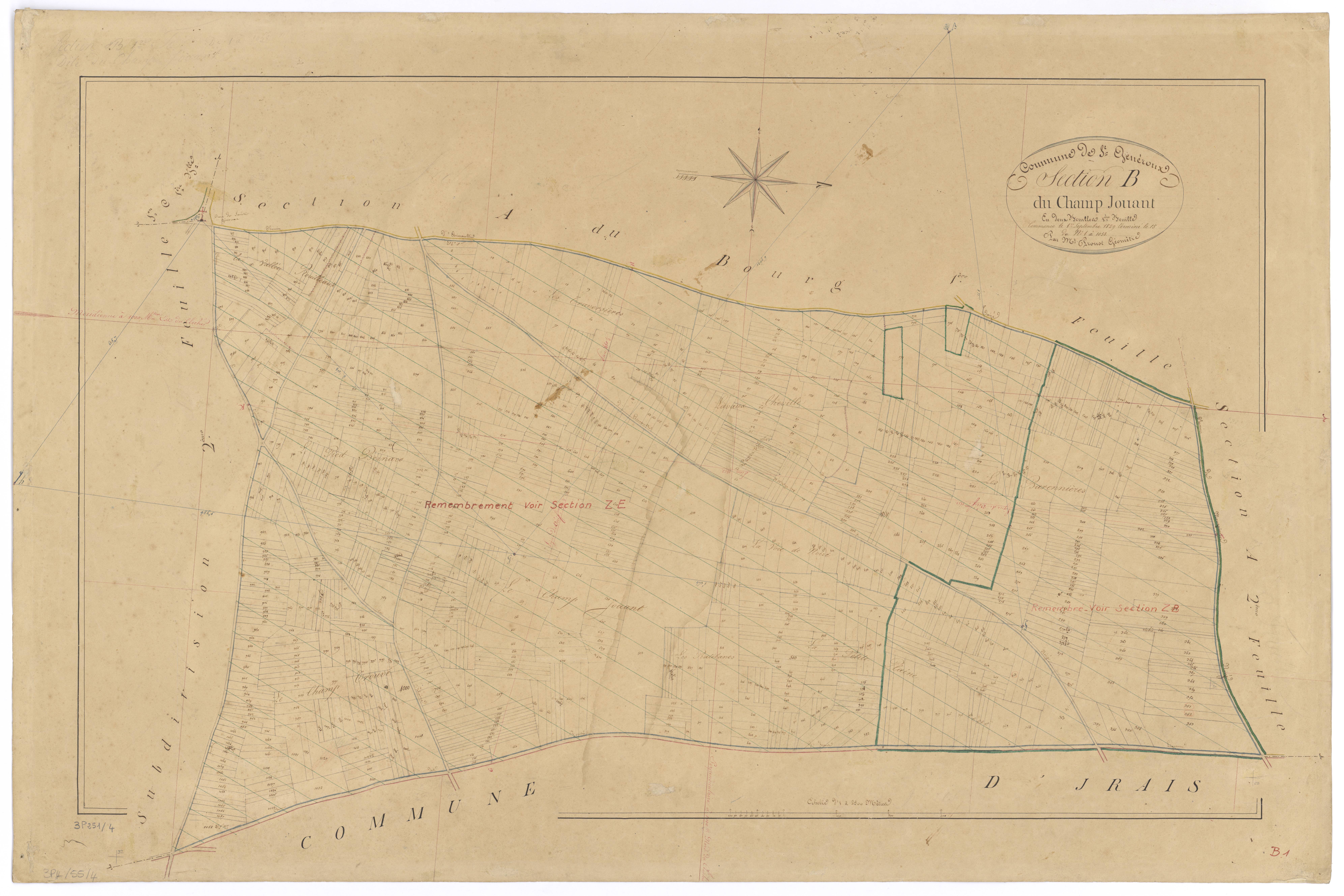 Saint-Généroux - FRAD079_CADASTRE_NAPOLEONIEN Section B1 dite du Champ Jouant 