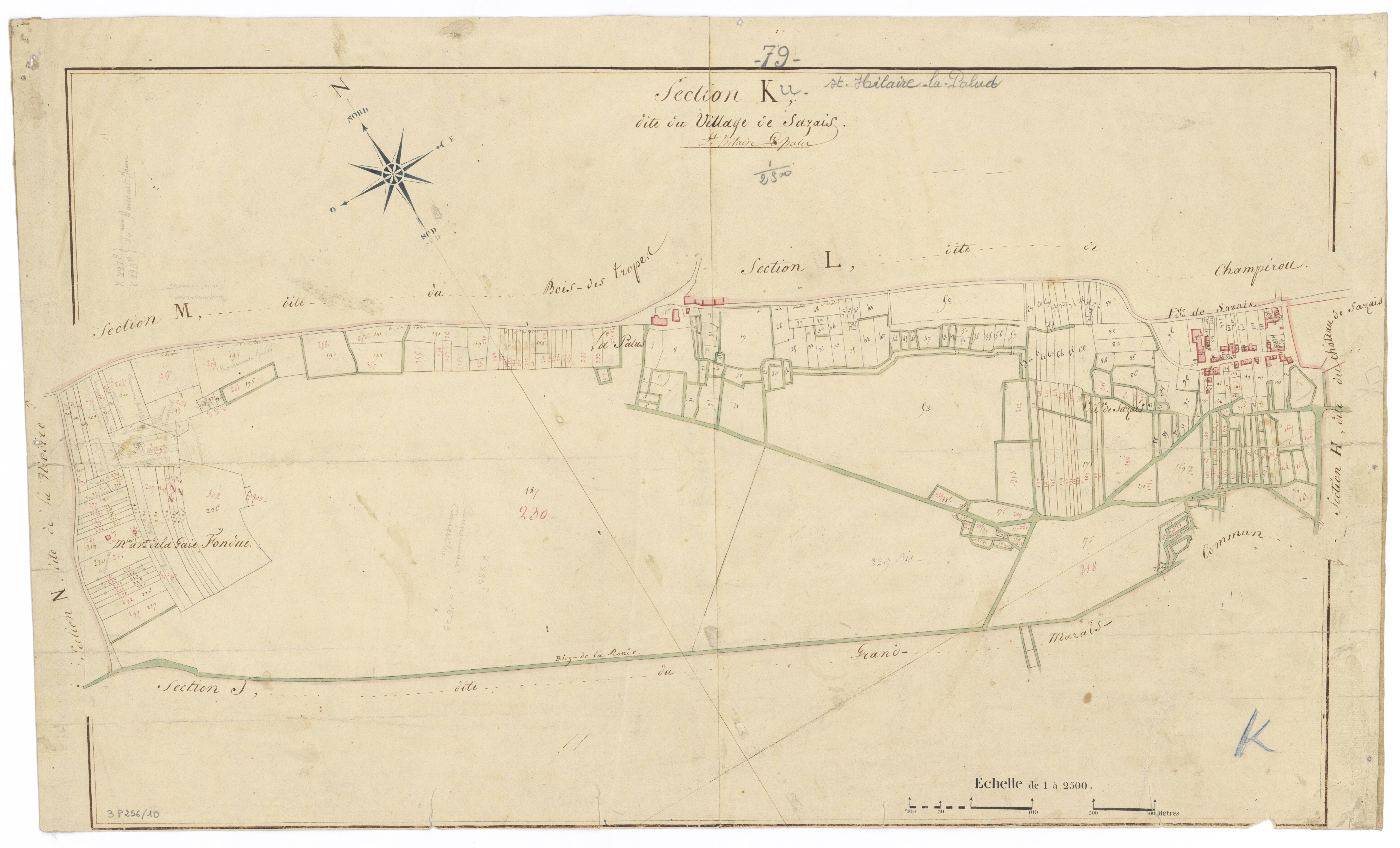 Saint-Hilaire-la-Palud - FRAD079_CADASTRE_NAPOLEONIEN Section K dite du Village de Sazais 