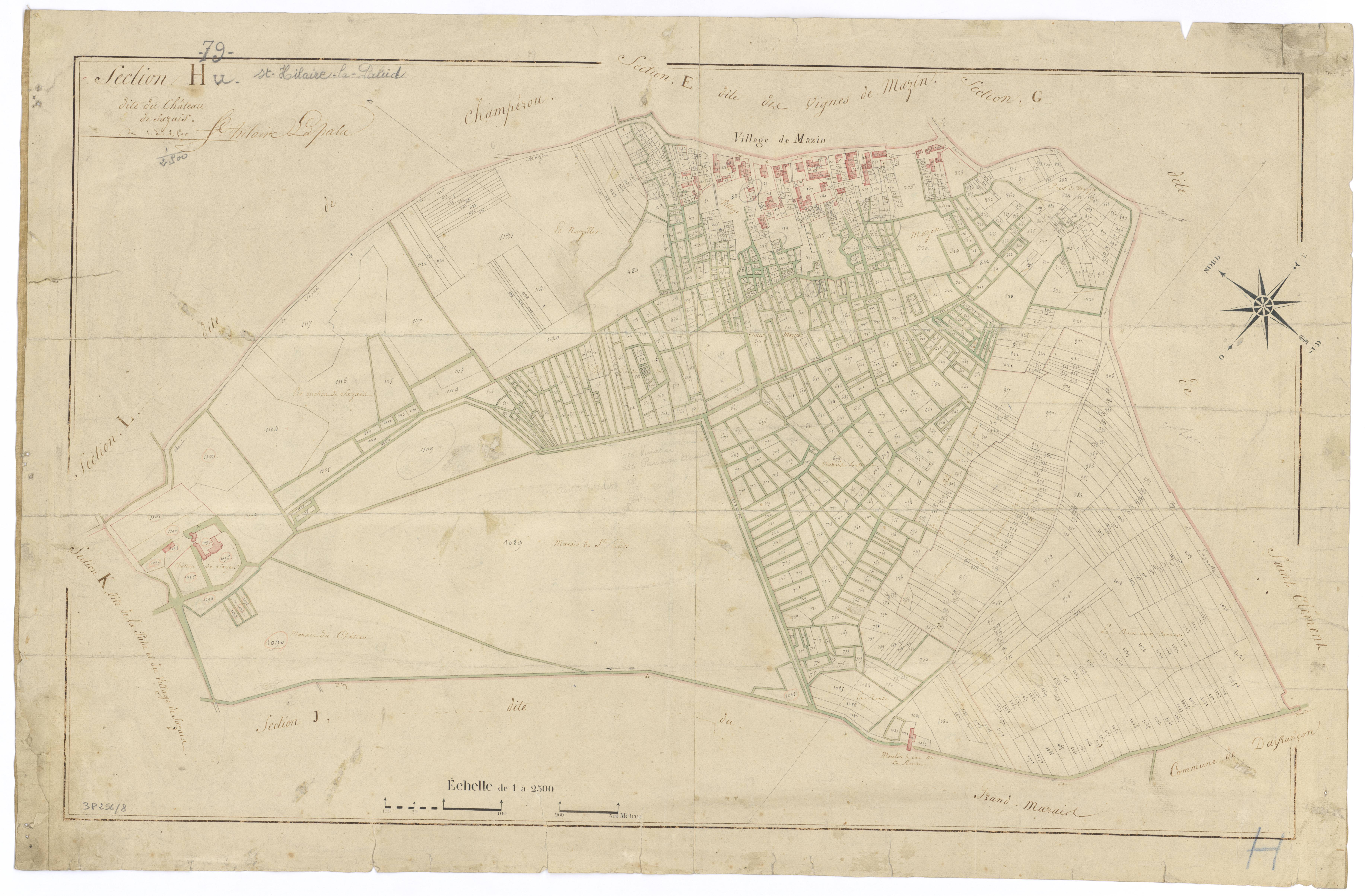 Saint-Hilaire-la-Palud - FRAD079_CADASTRE_NAPOLEONIEN Section H dite du Château 
