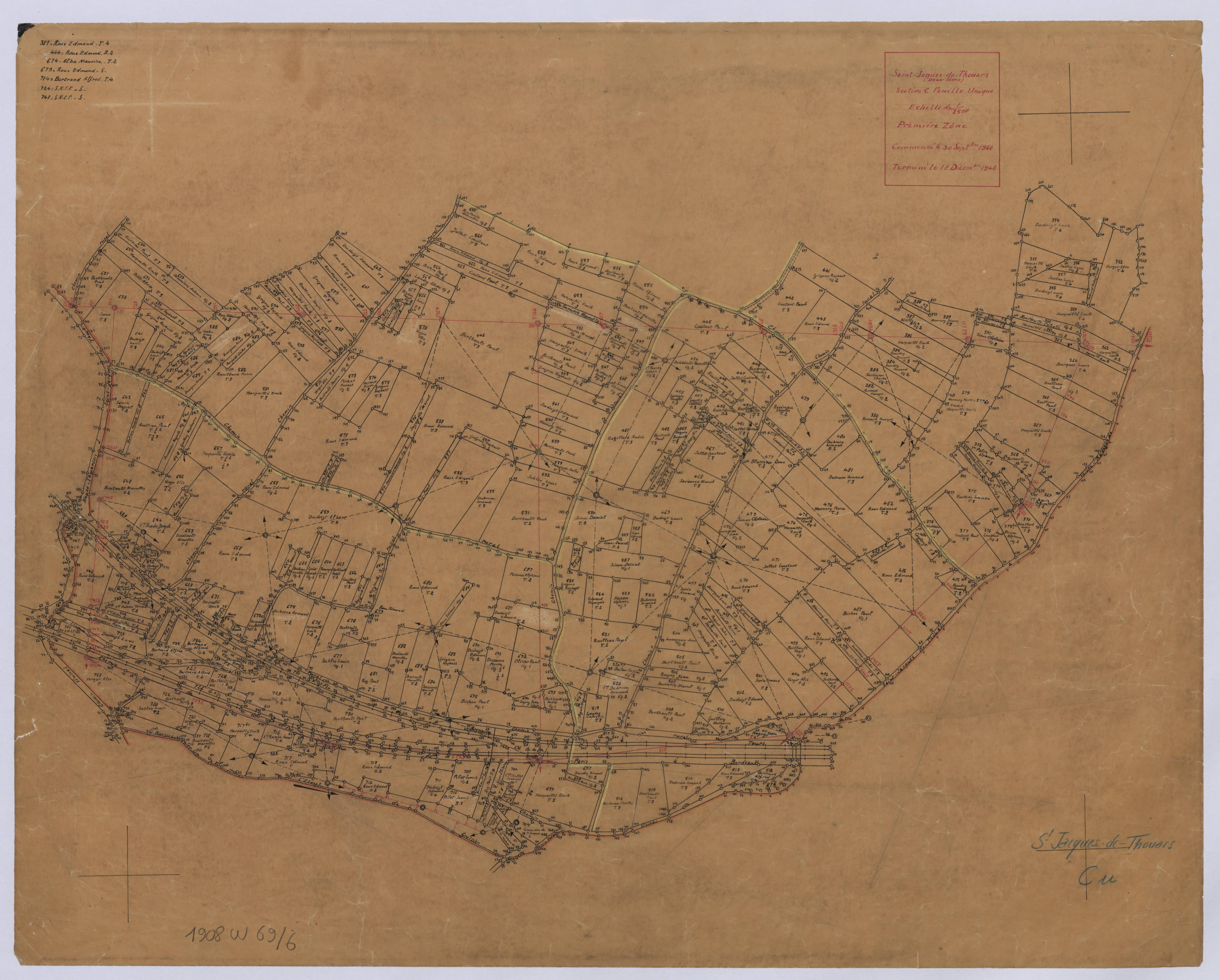 Saint-Jacques-de-Thouars - FRAD079_CADASTRE_RECENT Section C dite des Bournayes (1ère zone) 