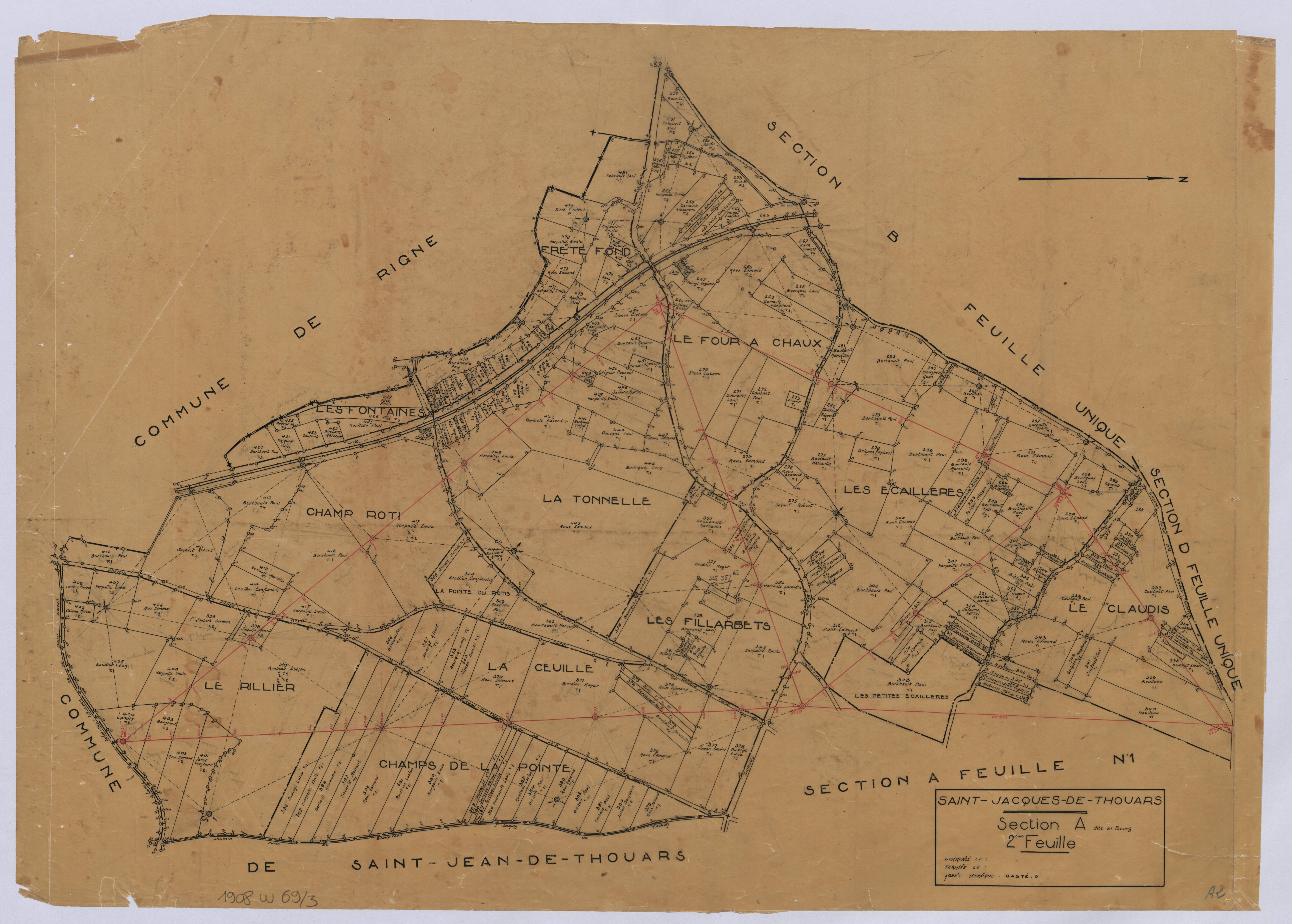 Saint-Jacques-de-Thouars - FRAD079_CADASTRE_RECENT Section A dite du Bourg (Feuille 2) 