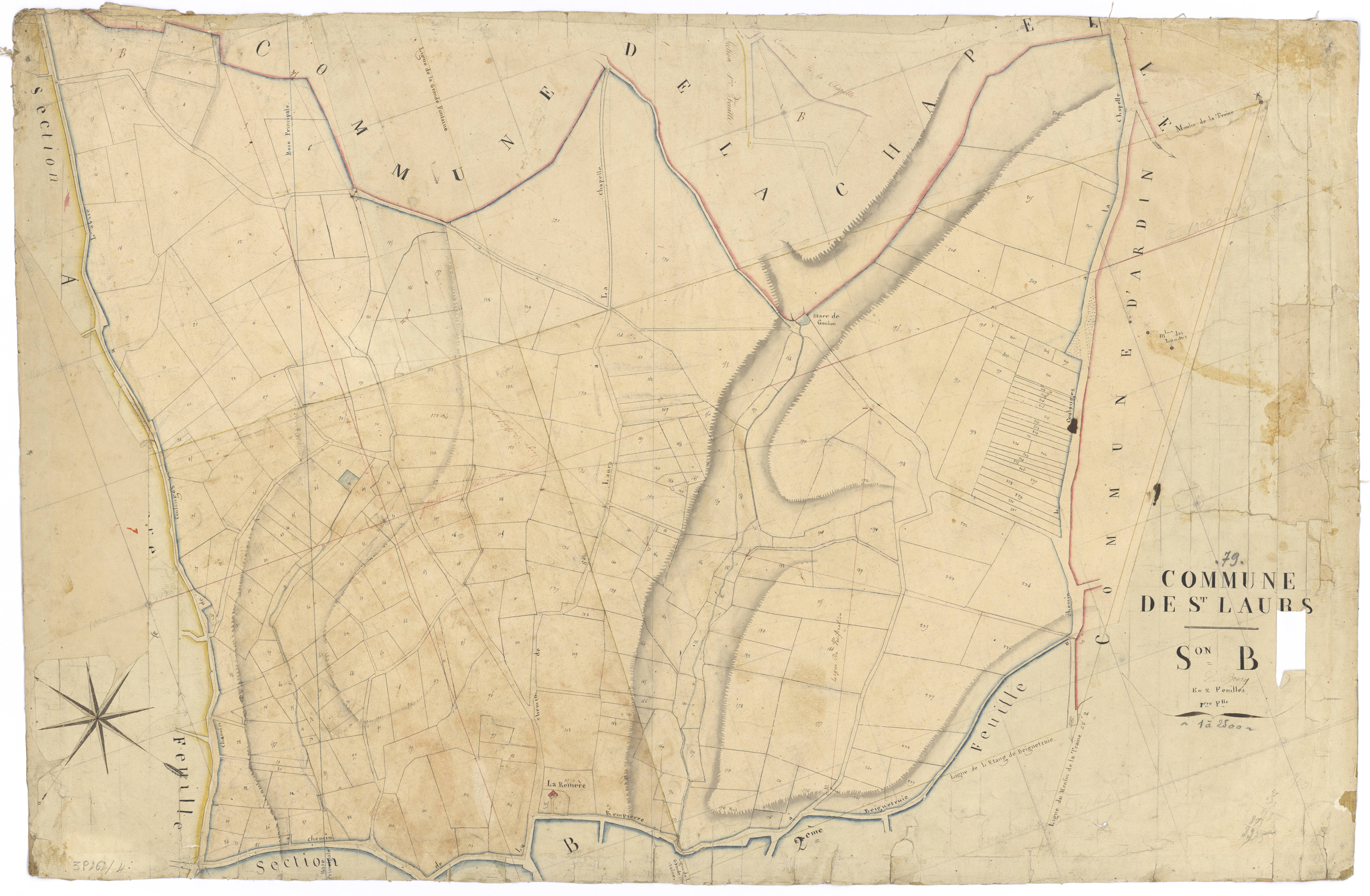 Saint-Laurs - FRAD079_CADASTRE_NAPOLEONIEN Section B1 dite du Bourg 