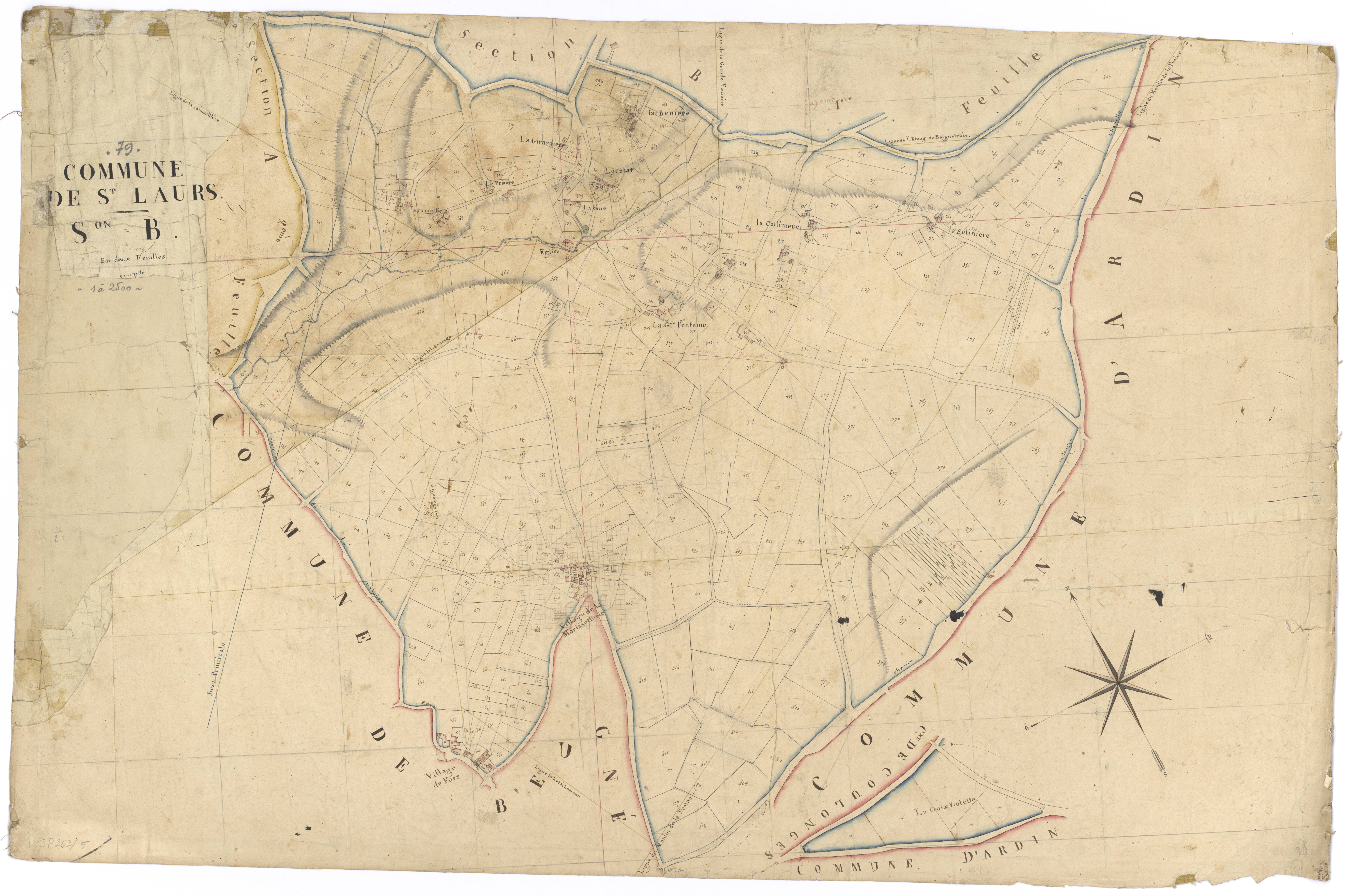 Saint-Laurs - FRAD079_CADASTRE_NAPOLEONIEN Section B2 dite du Bourg 