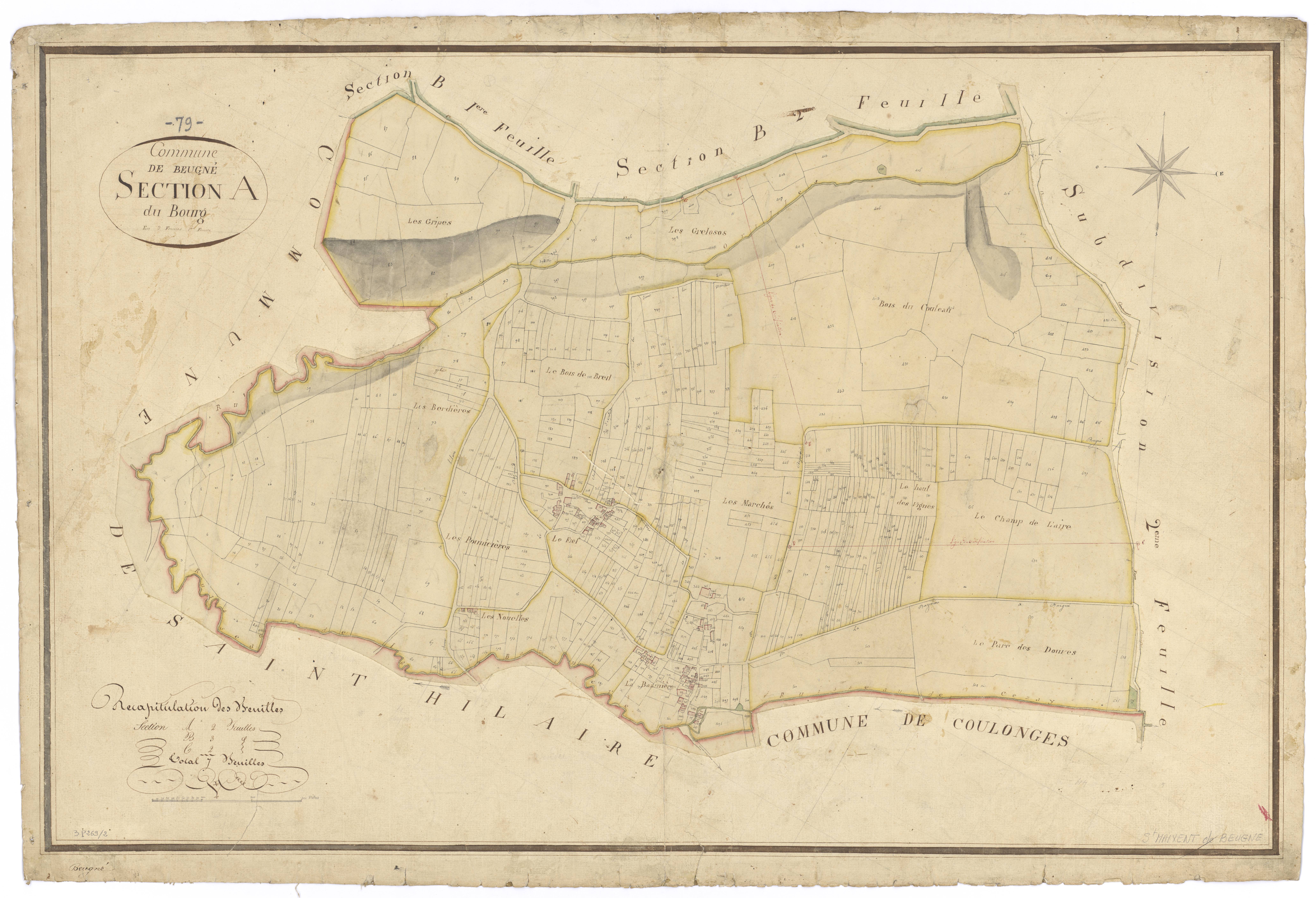 Saint-Maixent-de-Beugné - FRAD079_CADASTRE_NAPOLEONIEN Section A1 dite du Bourg