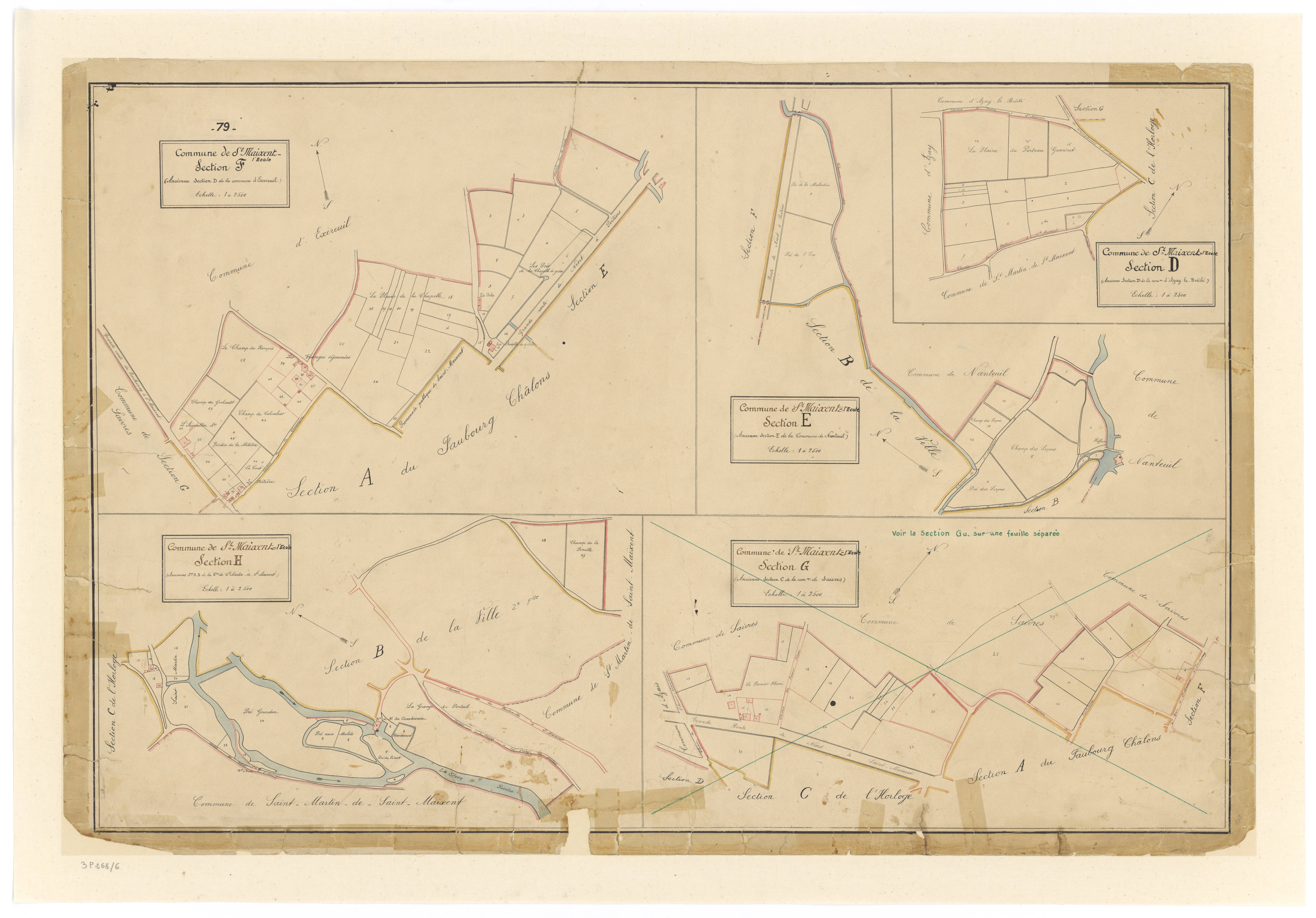 Saint-Maixent-l'École - FRAD079_CADASTRE_NAPOLEONIEN Section D, E, F, H