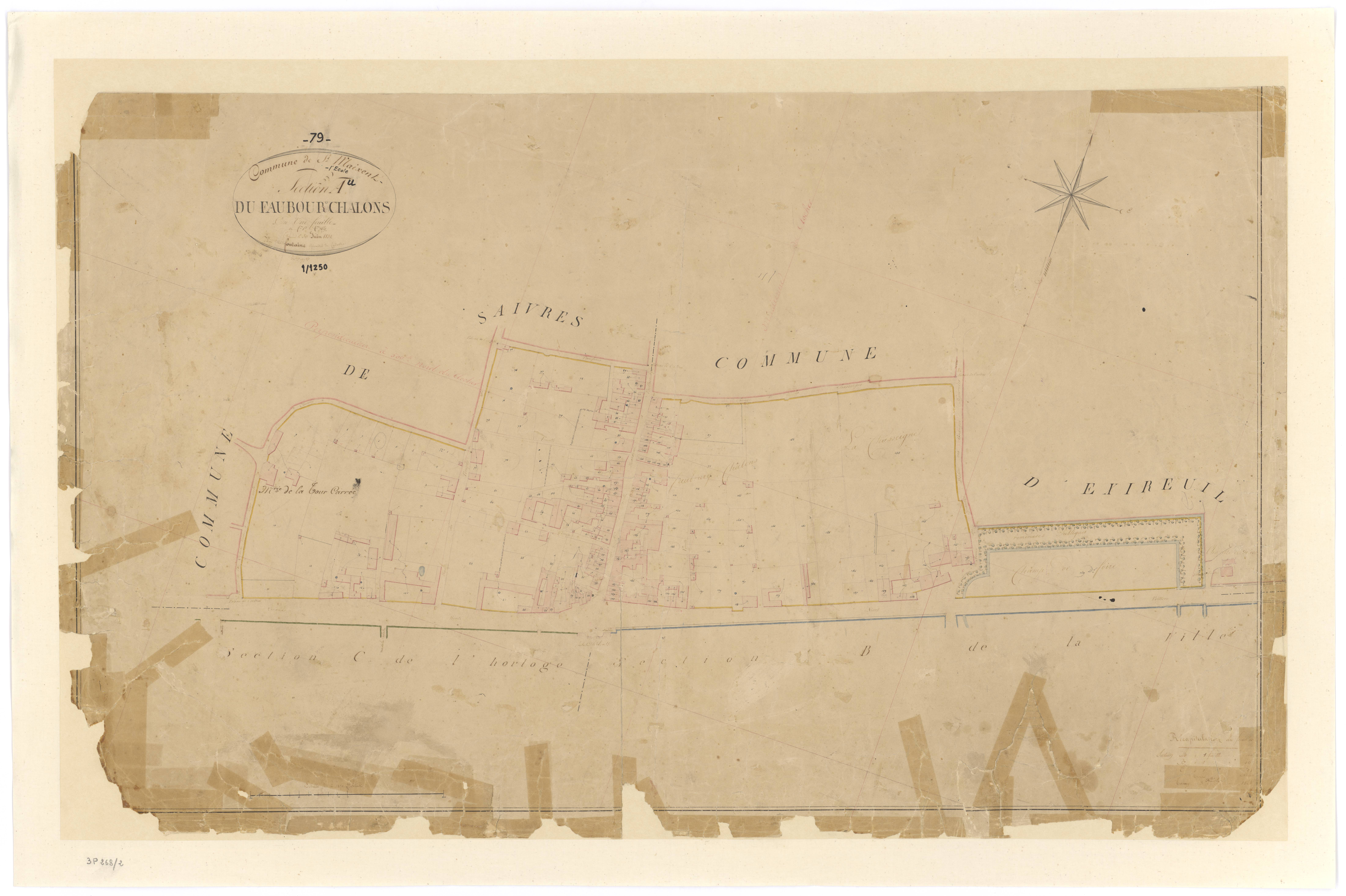 Saint-Maixent-l'École - FRAD079_CADASTRE_NAPOLEONIEN Section A dite du Faubourg Chalons