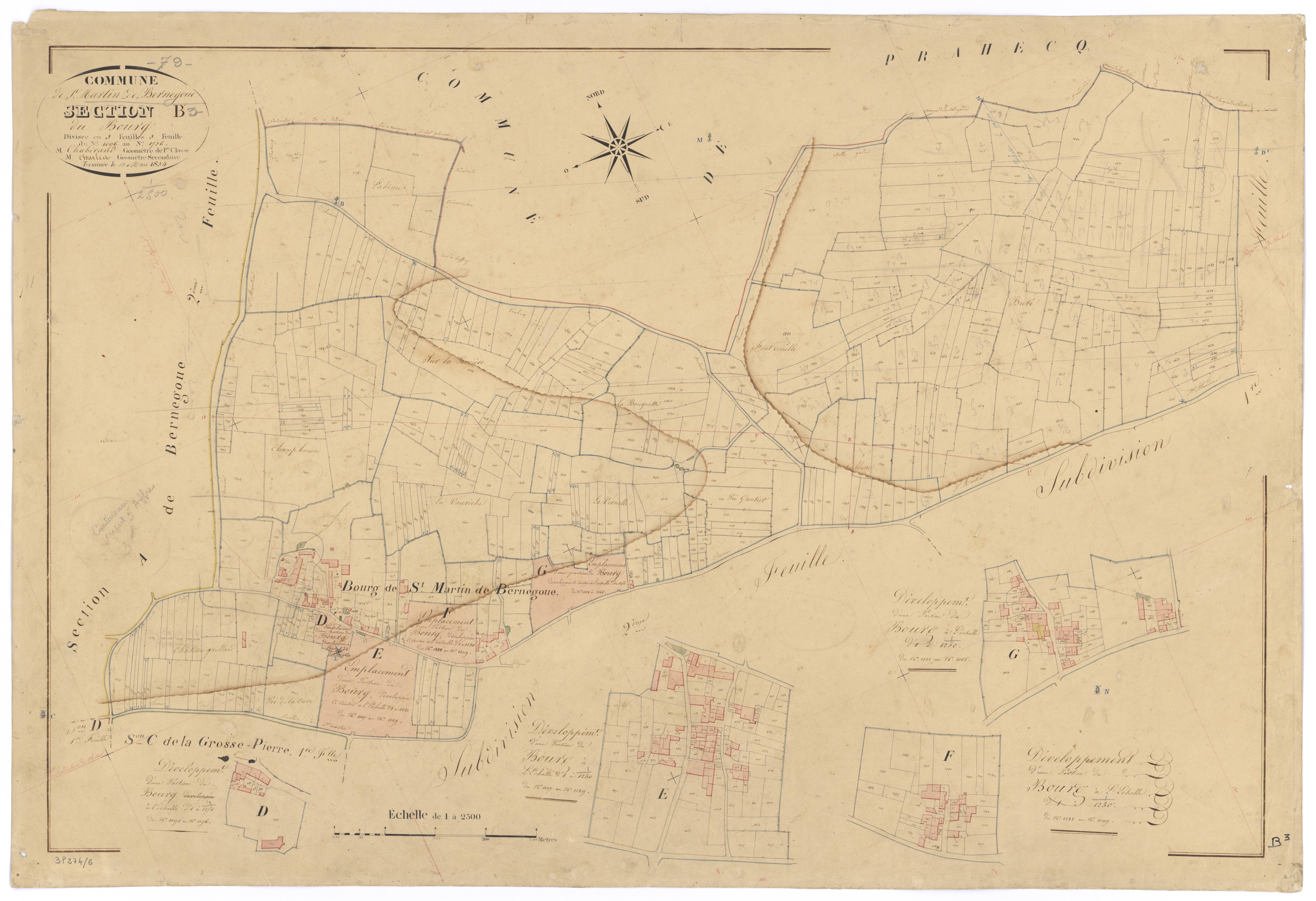 Saint-Martin-de-Bernegoue - FRAD079_CADASTRE_NAPOLEONIEN Section B3 dite du Bourg 
