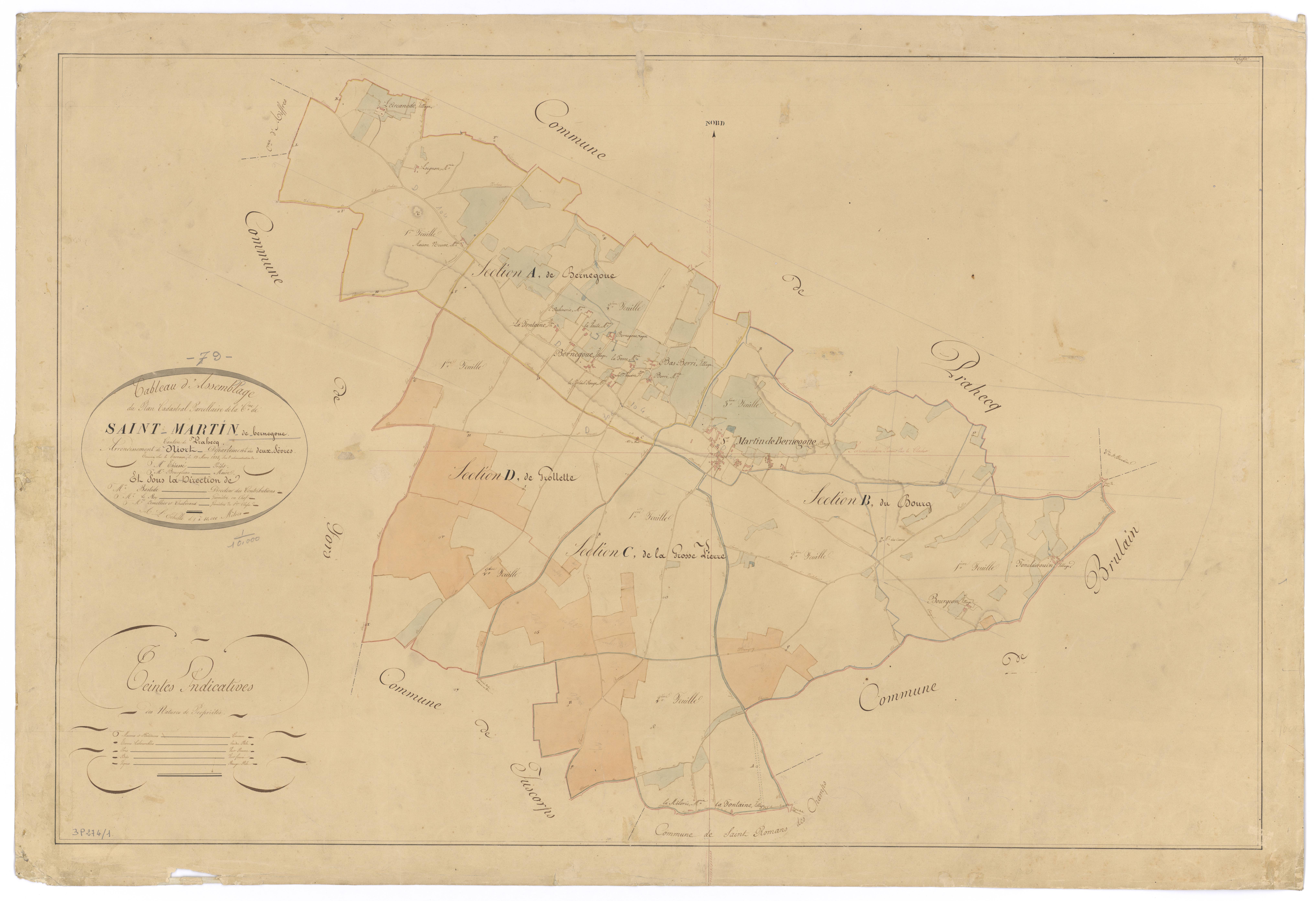 Saint-Martin-de-Bernegoue - FRAD079_CADASTRE_NAPOLEONIEN Tableau d'assemblage 
