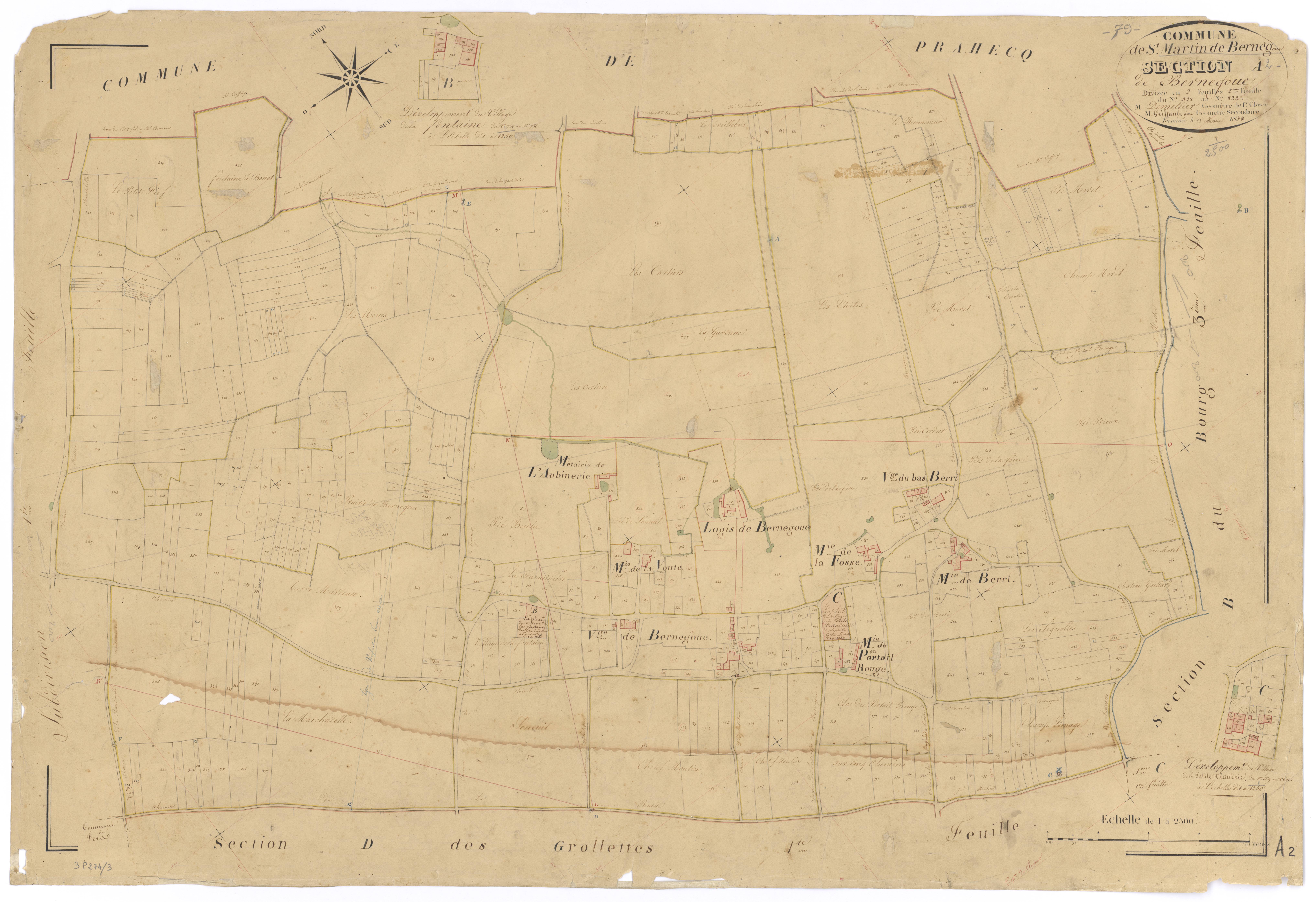 Saint-Martin-de-Bernegoue - FRAD079_CADASTRE_NAPOLEONIEN Section A2 dite de Bernegoue 