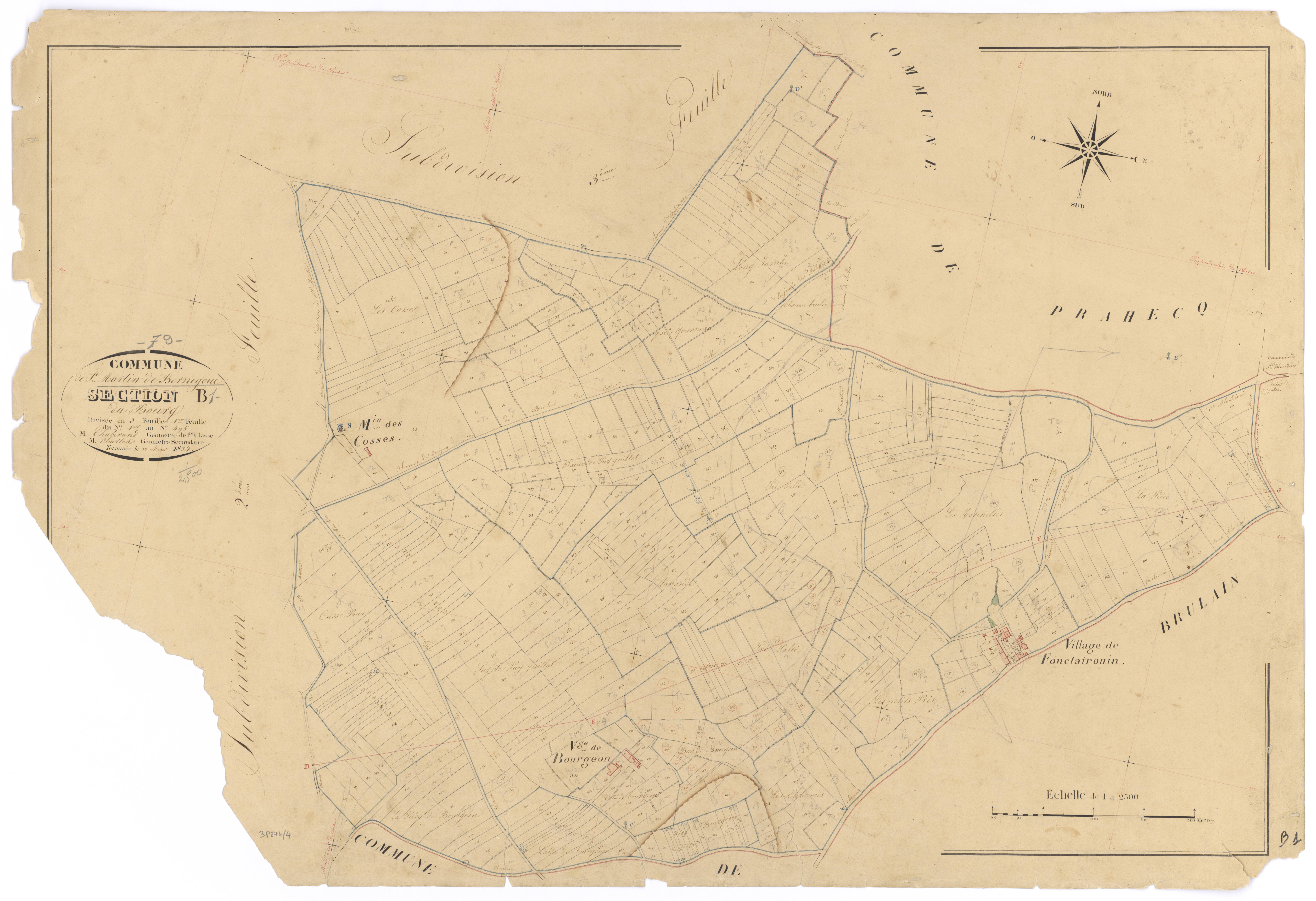 Saint-Martin-de-Bernegoue - FRAD079_CADASTRE_NAPOLEONIEN Section B1 dite du Bourg 