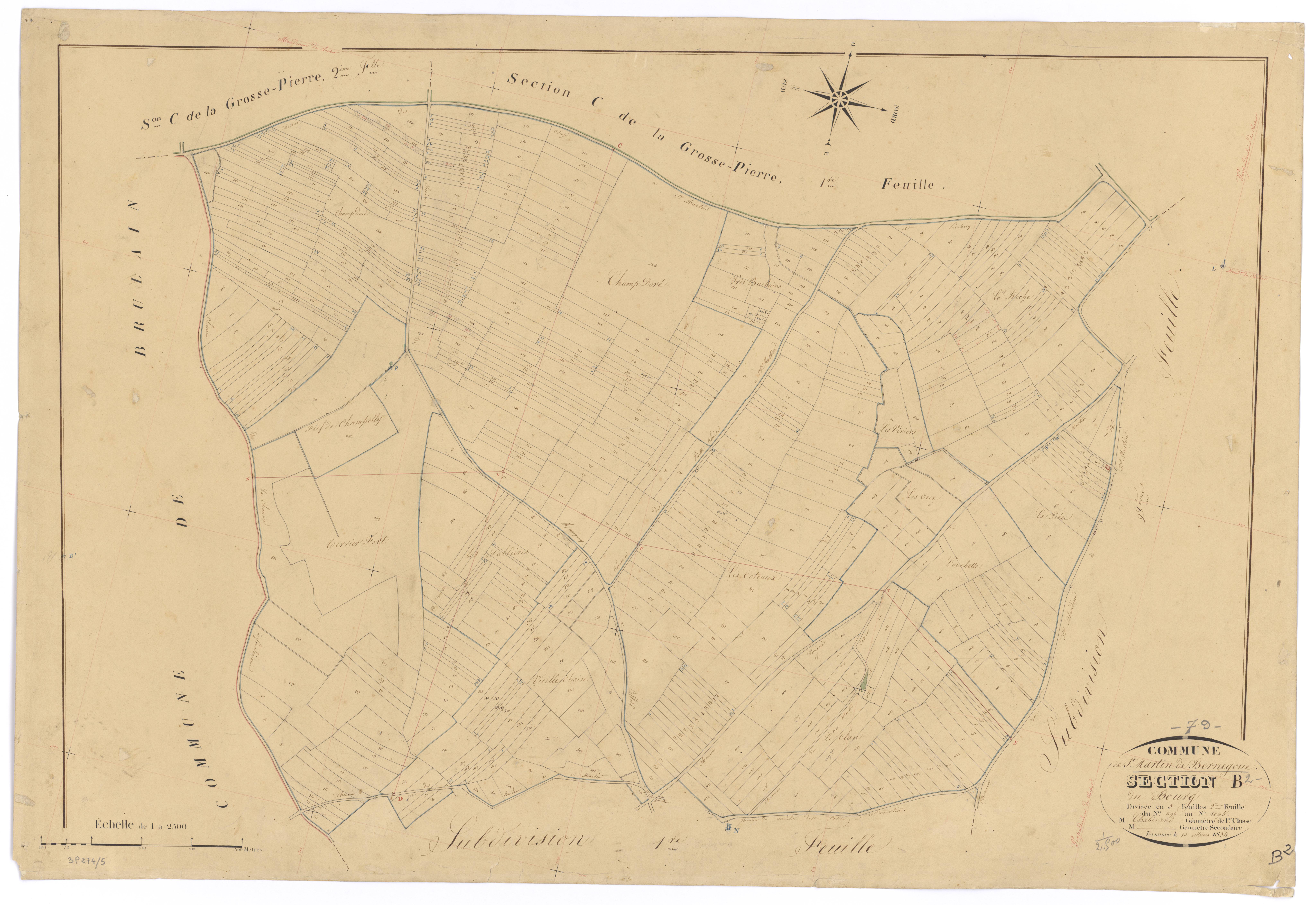 Saint-Martin-de-Bernegoue - FRAD079_CADASTRE_NAPOLEONIEN Section B2 dite du Bourg 