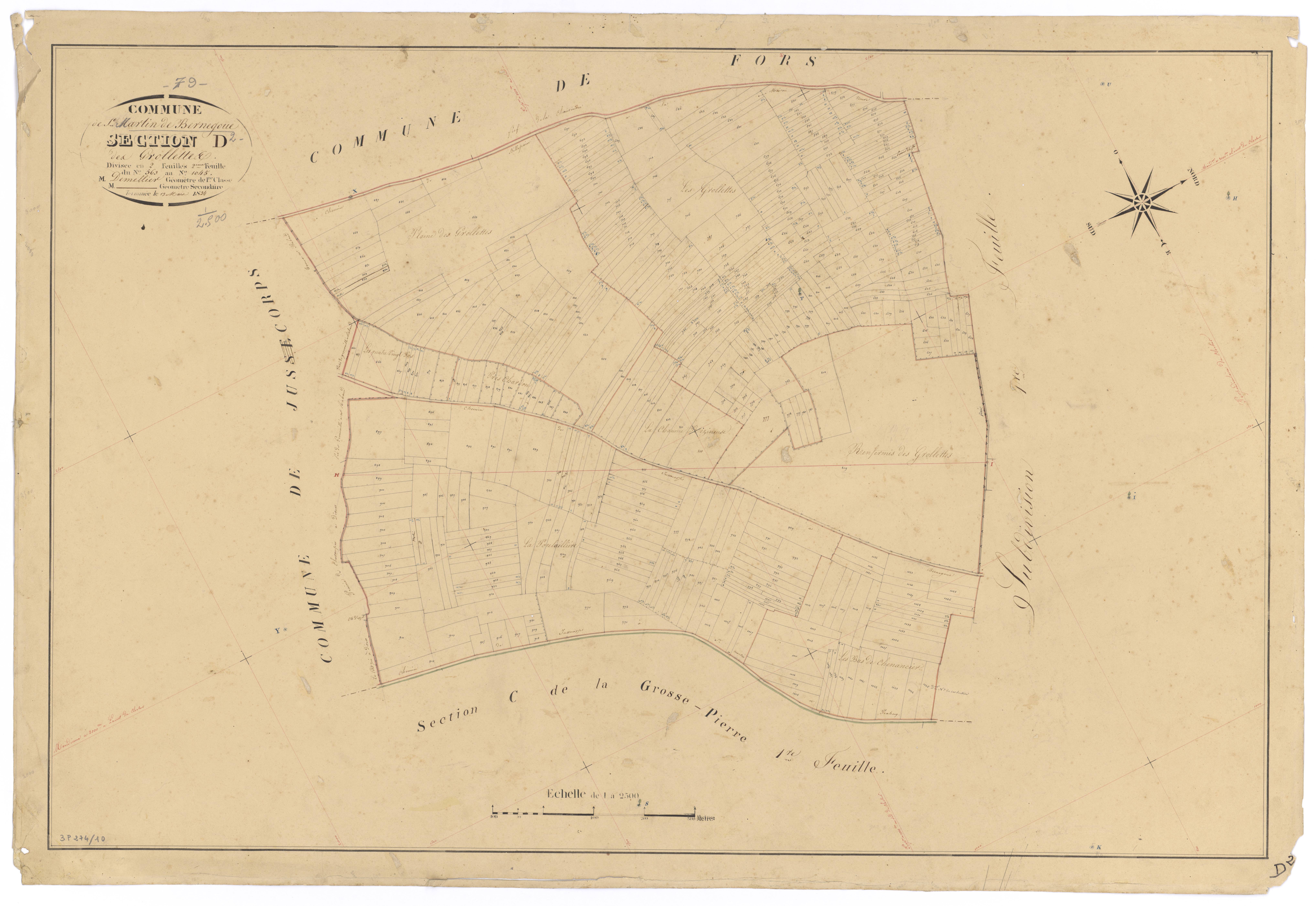 Saint-Martin-de-Bernegoue - FRAD079_CADASTRE_NAPOLEONIEN Section D2 dite de Grollette 