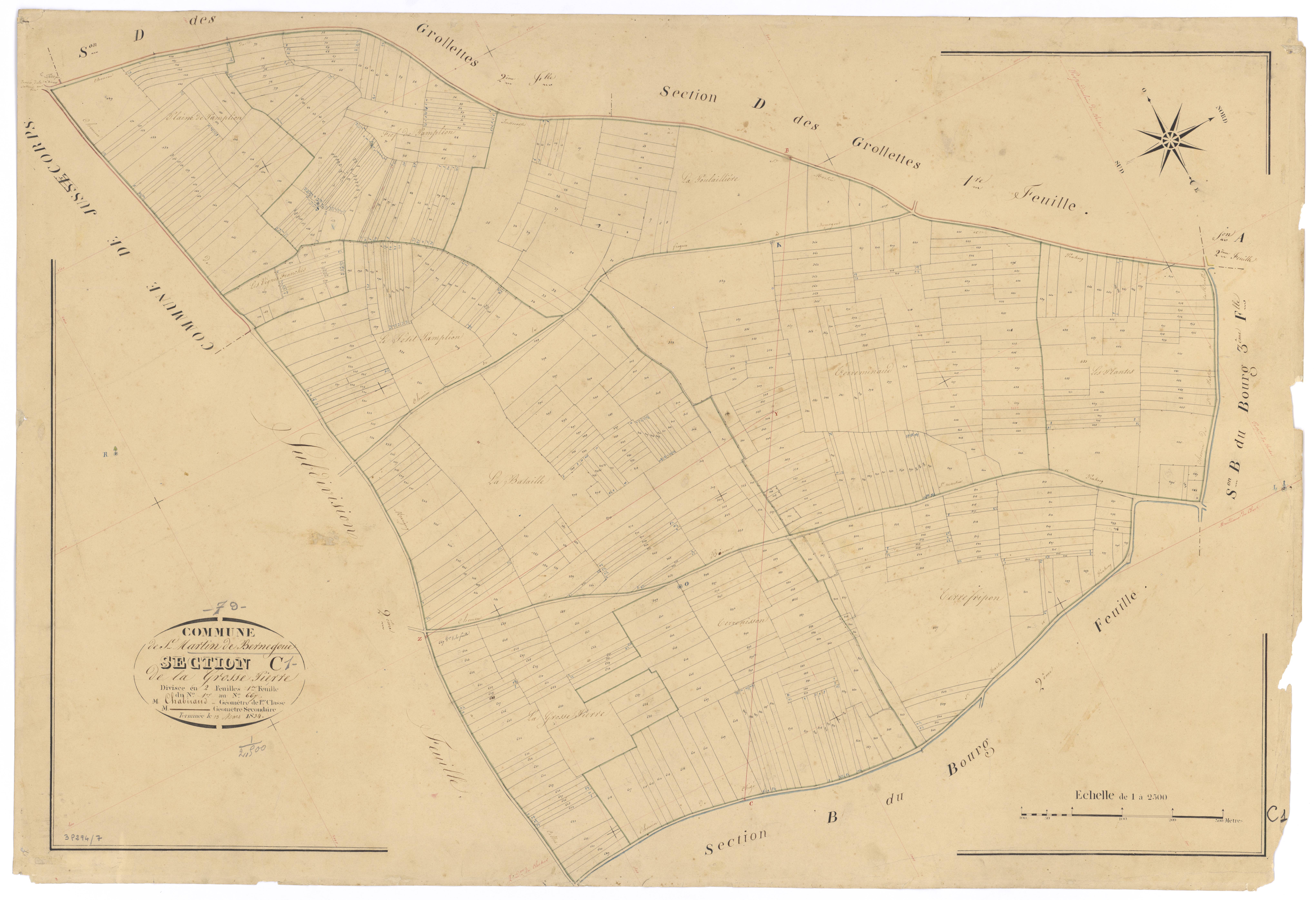 Saint-Martin-de-Bernegoue - FRAD079_CADASTRE_NAPOLEONIEN Section C1 dite de la Grosse Pierre 