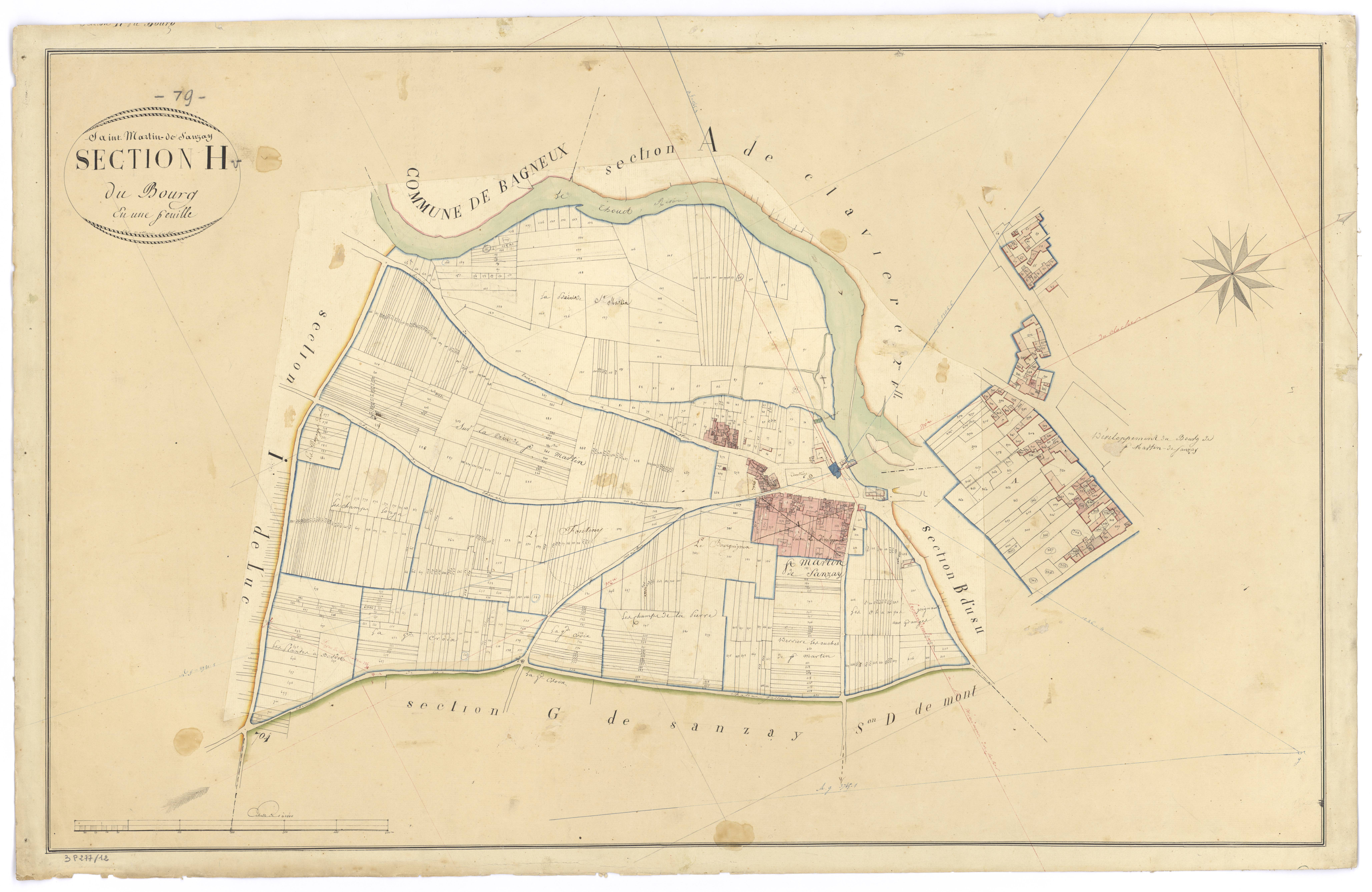 Saint-Martin-de-Sanzay - FRAD079_CADASTRE_NAPOLEONIEN Section H dite du Bourg 