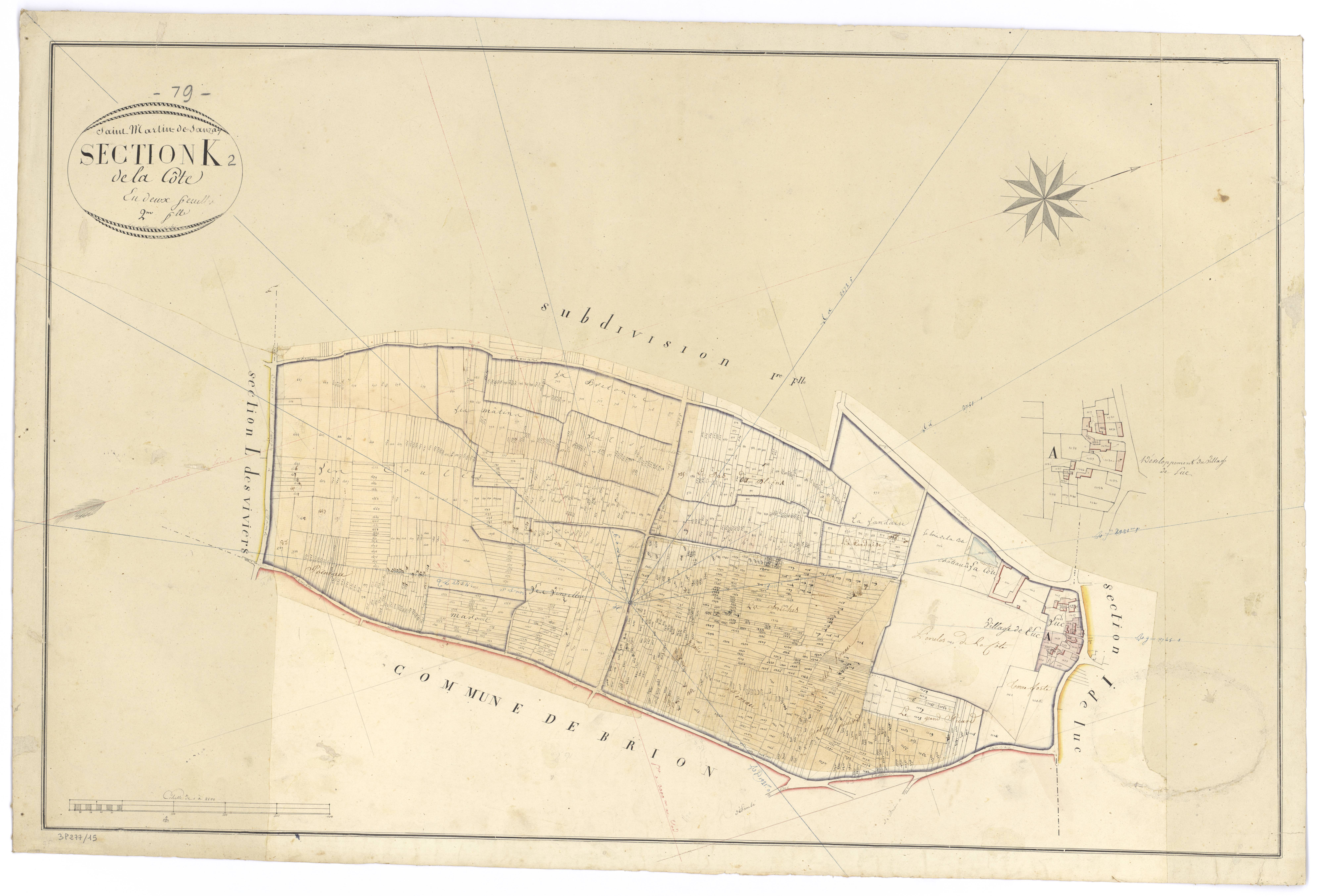 Saint-Martin-de-Sanzay - FRAD079_CADASTRE_NAPOLEONIEN Section K2 dite de la Côte 