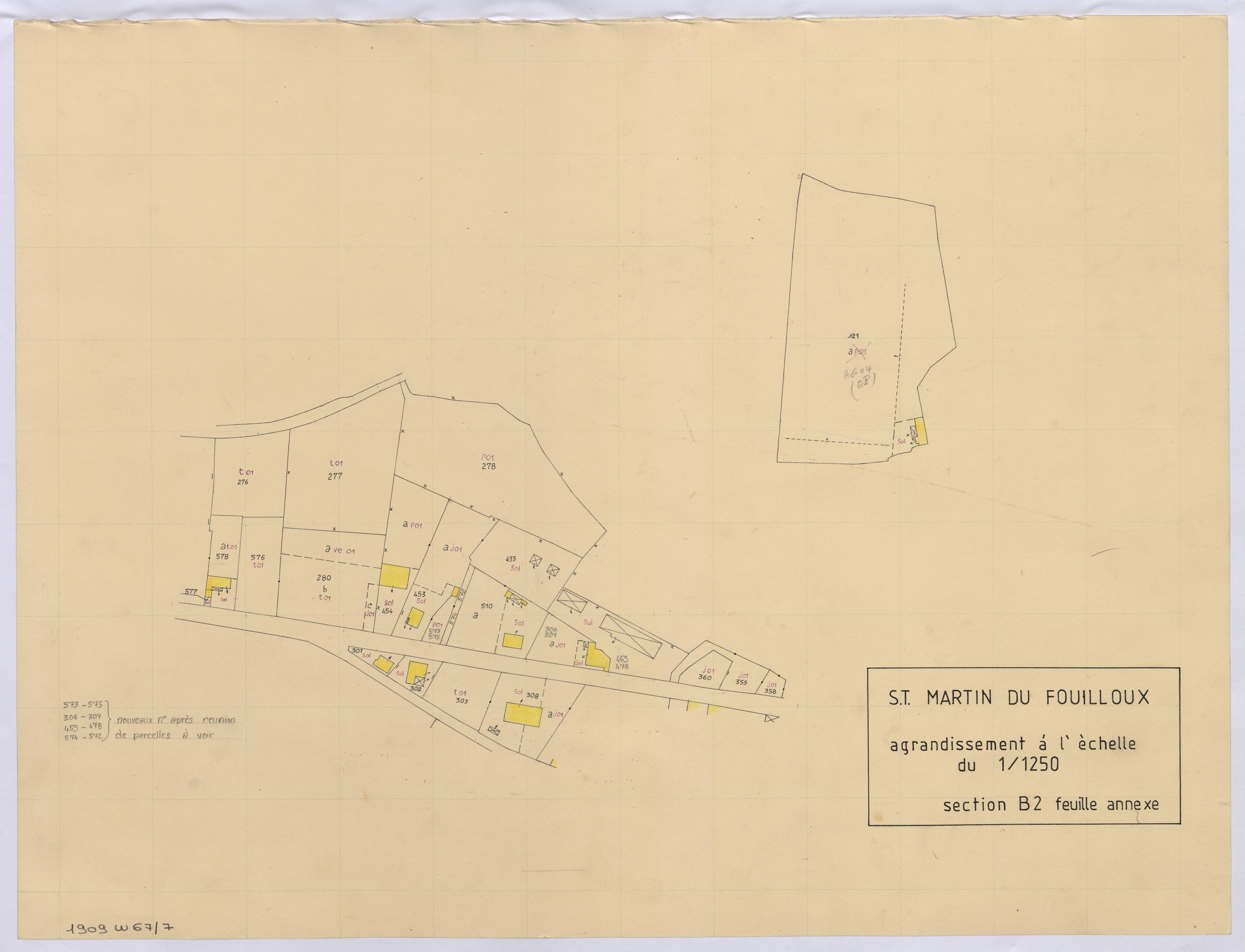 Saint-Martin-du-Fouilloux - FRAD079_CADASTRE_RECENT Section B (Feuille 2 - Agrandissement) 