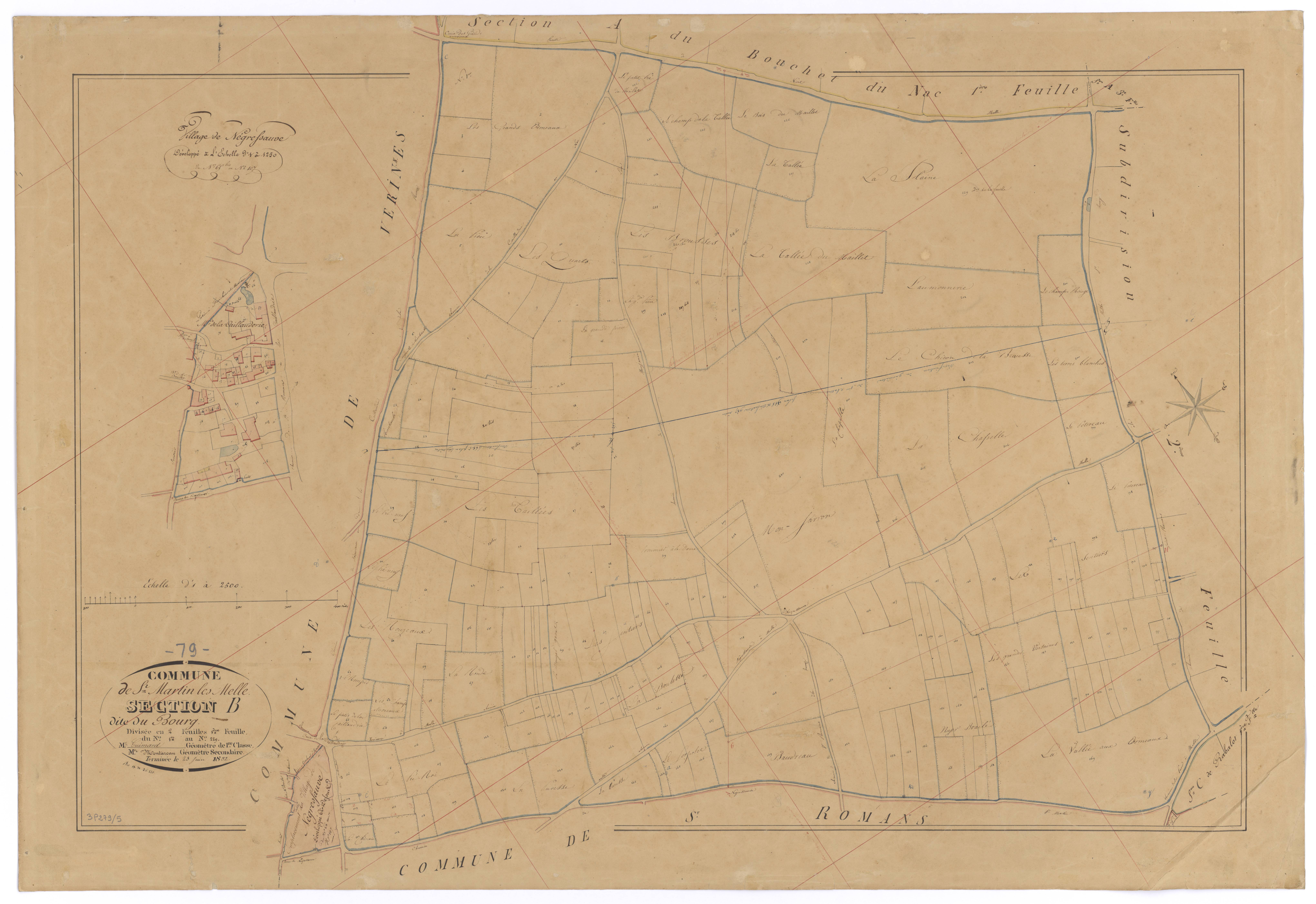 Saint-Martin-lès-Melle - FRAD079_CADASTRE_NAPOLEONIEN Section B1 dite du Bourg 