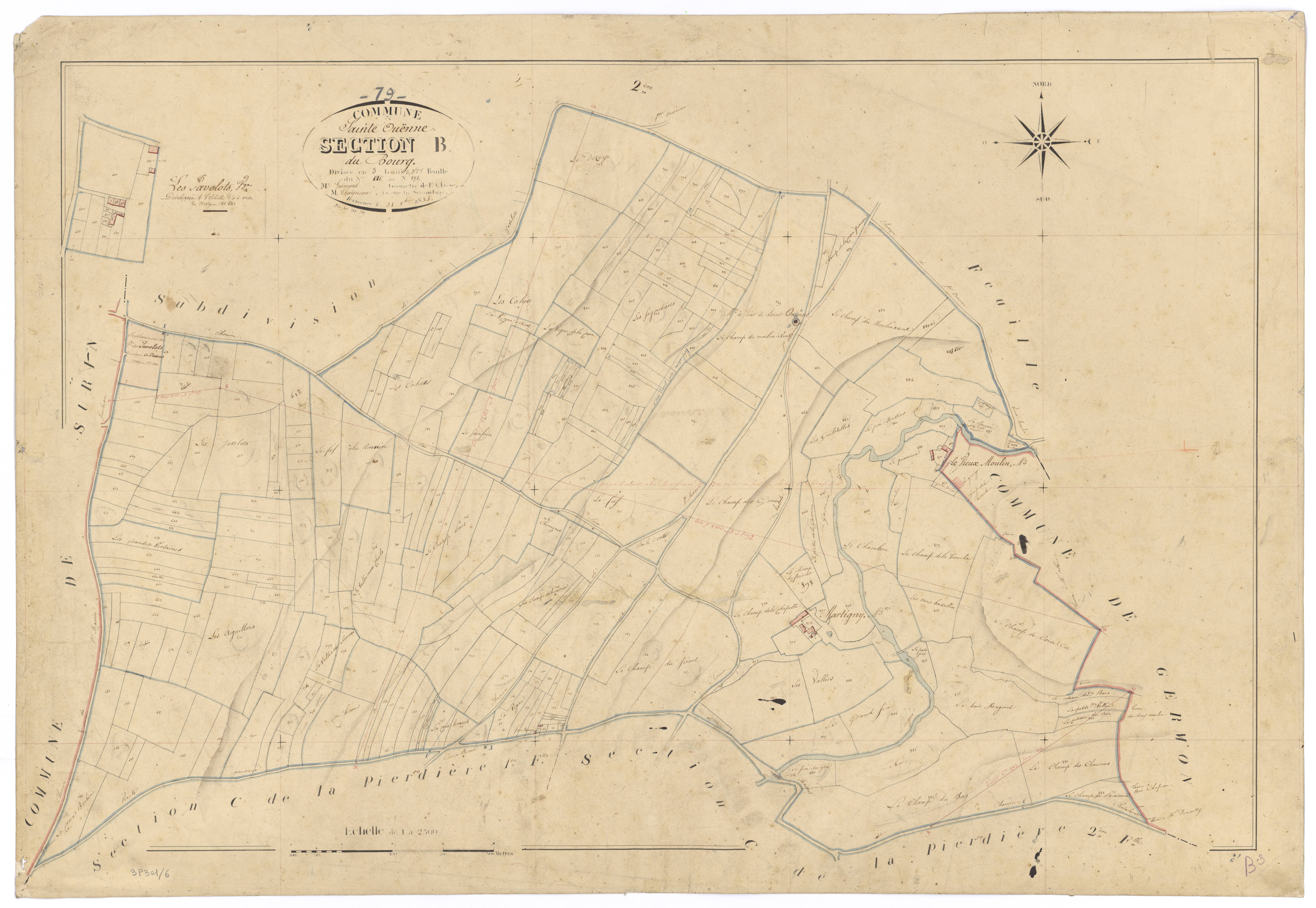 Sainte-Ouenne - FRAD079_CADASTRE_NAPOLEONIEN Section B3 dite du Bourg 