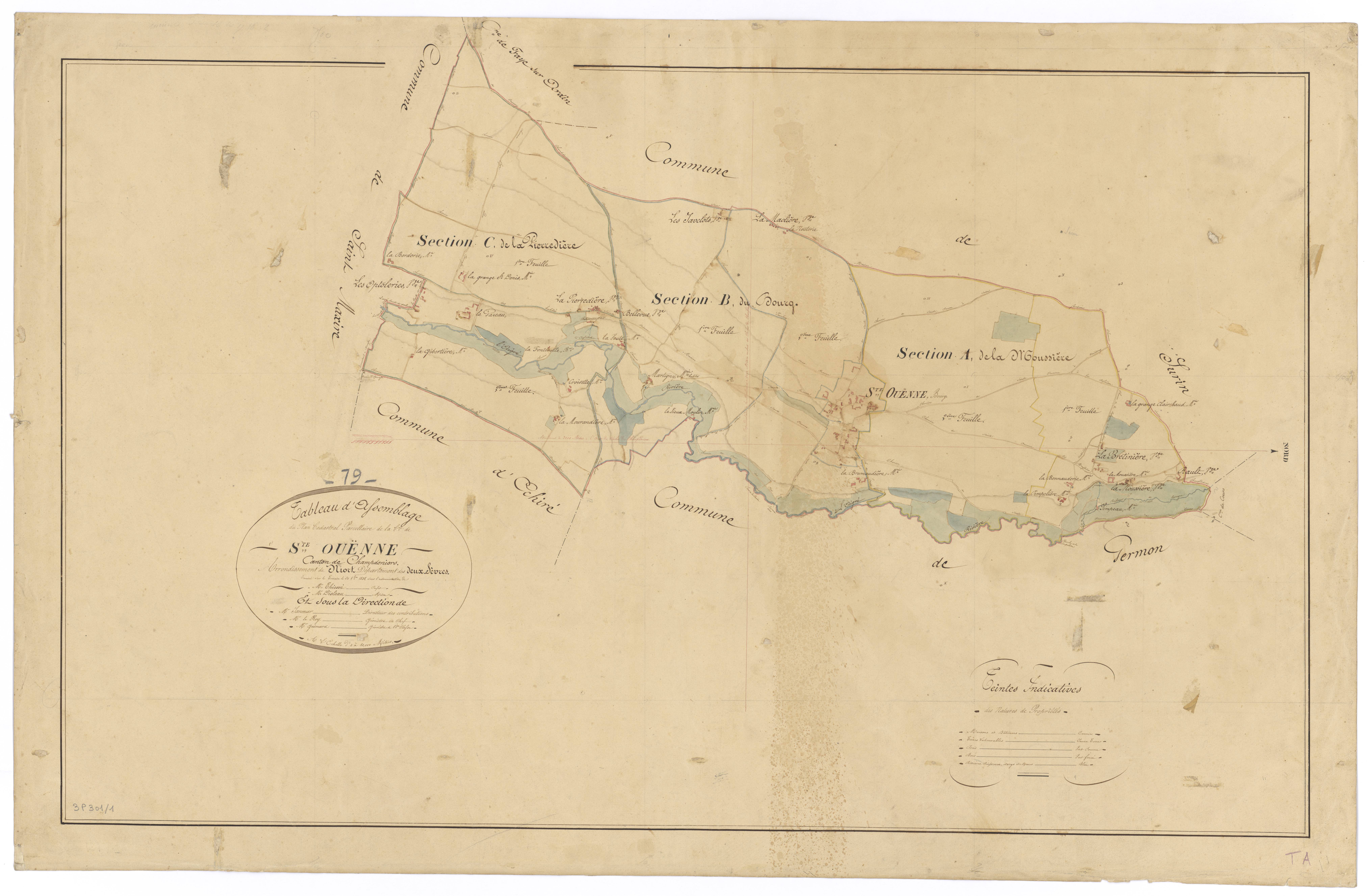 Sainte-Ouenne - FRAD079_CADASTRE_NAPOLEONIEN Tableau d'assemblage 