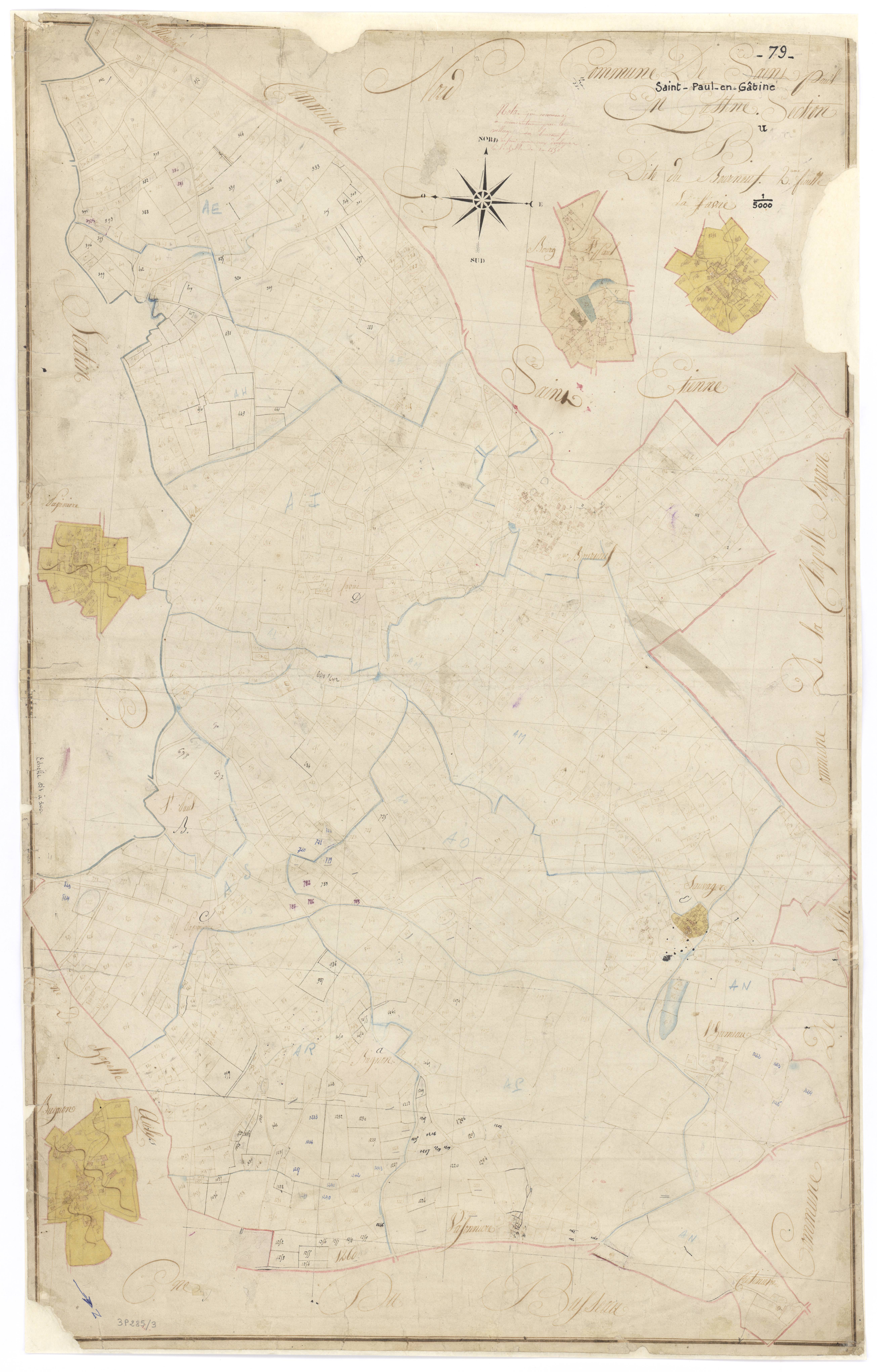 Saint-Paul-en-Gâtine - FRAD079_CADASTRE_NAPOLEONIEN Section B dite du Bourg Neuf 