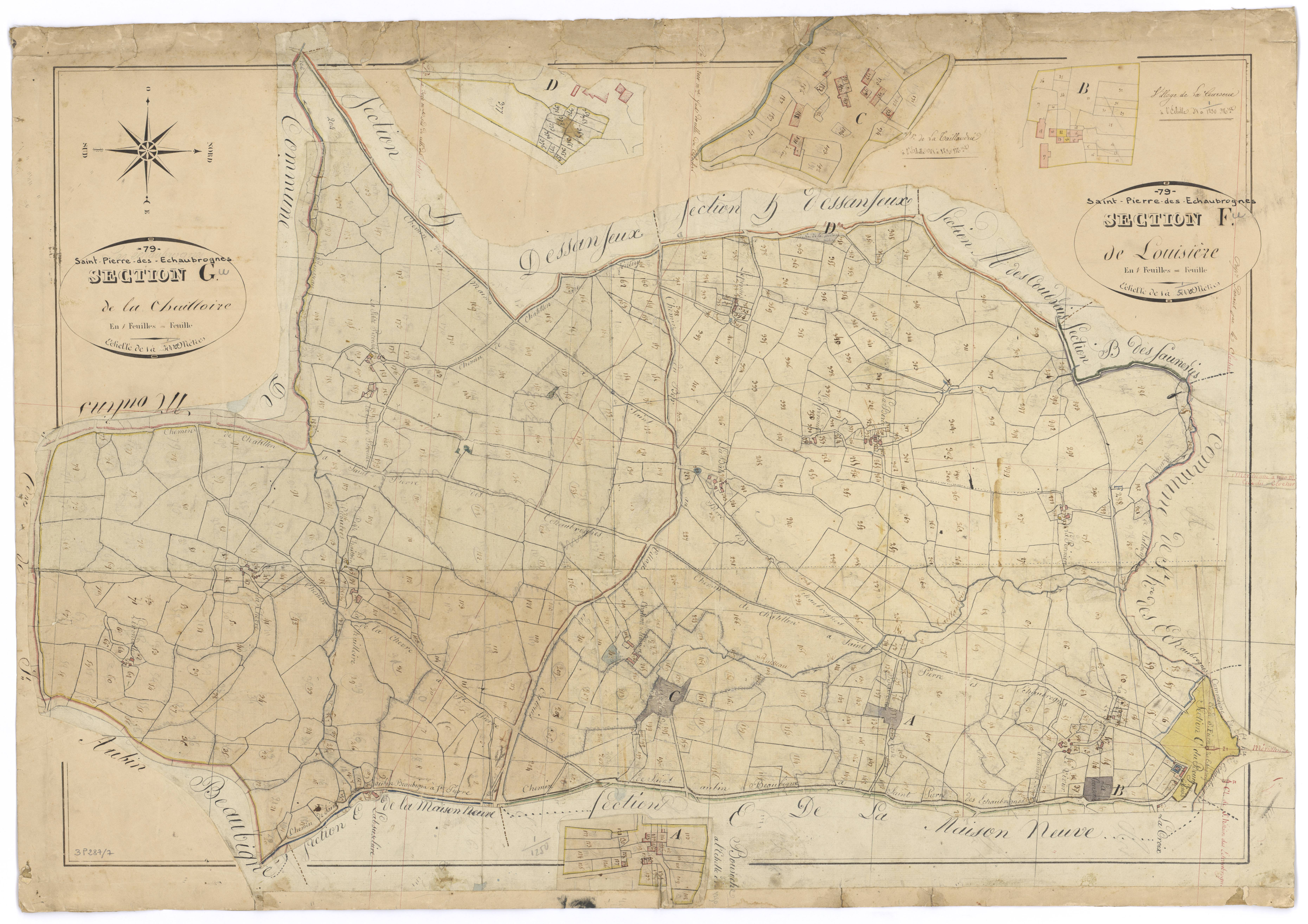 Saint-Pierre-des-Échaubrognes - FRAD079_CADASTRE_NAPOLEONIEN Section F dite de Louisière et section G dite de la Chailloire 