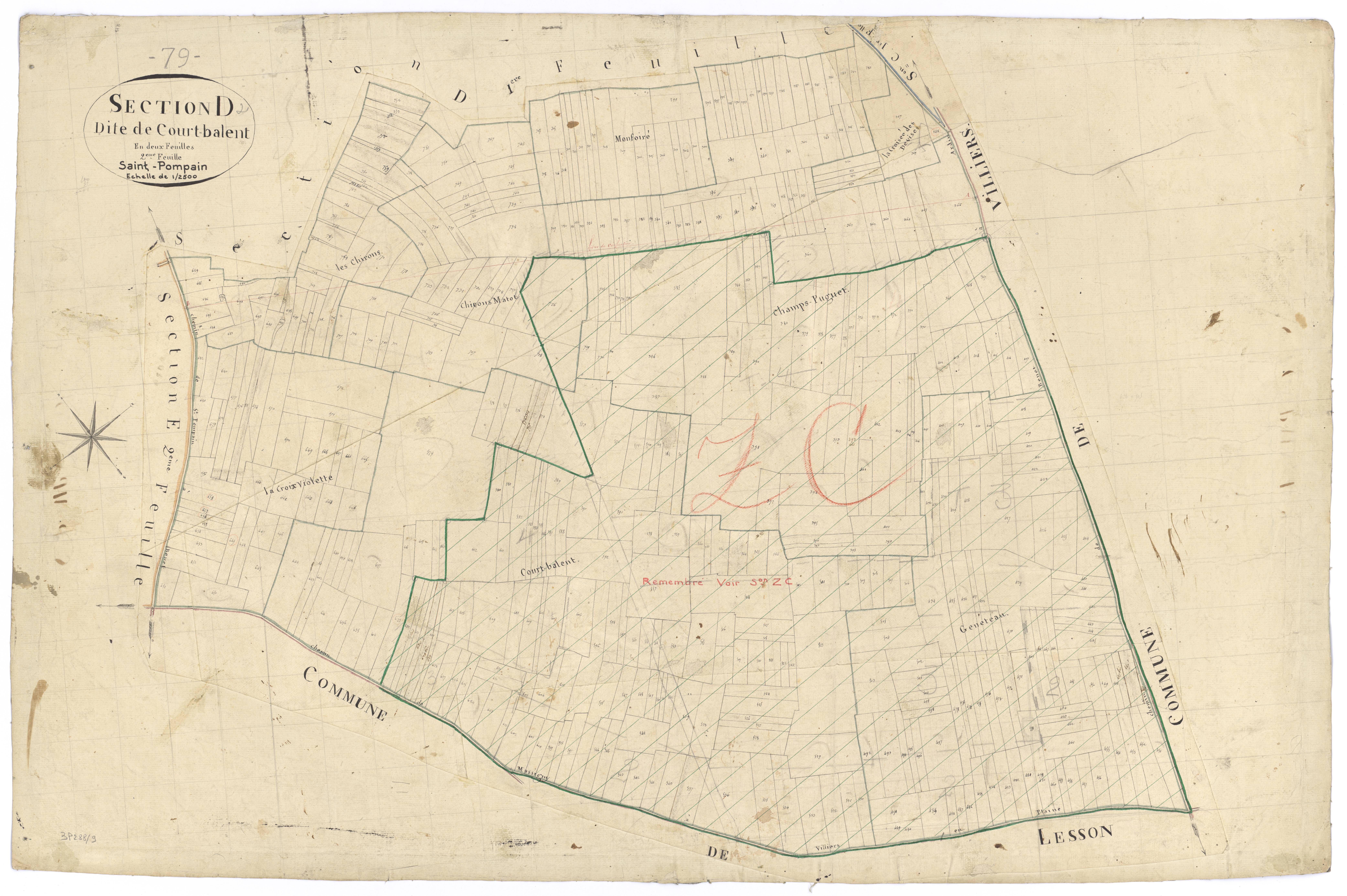 Saint-Pompain - FRAD079_CADASTRE_NAPOLEONIEN Section D2 dite de Court-Balent 