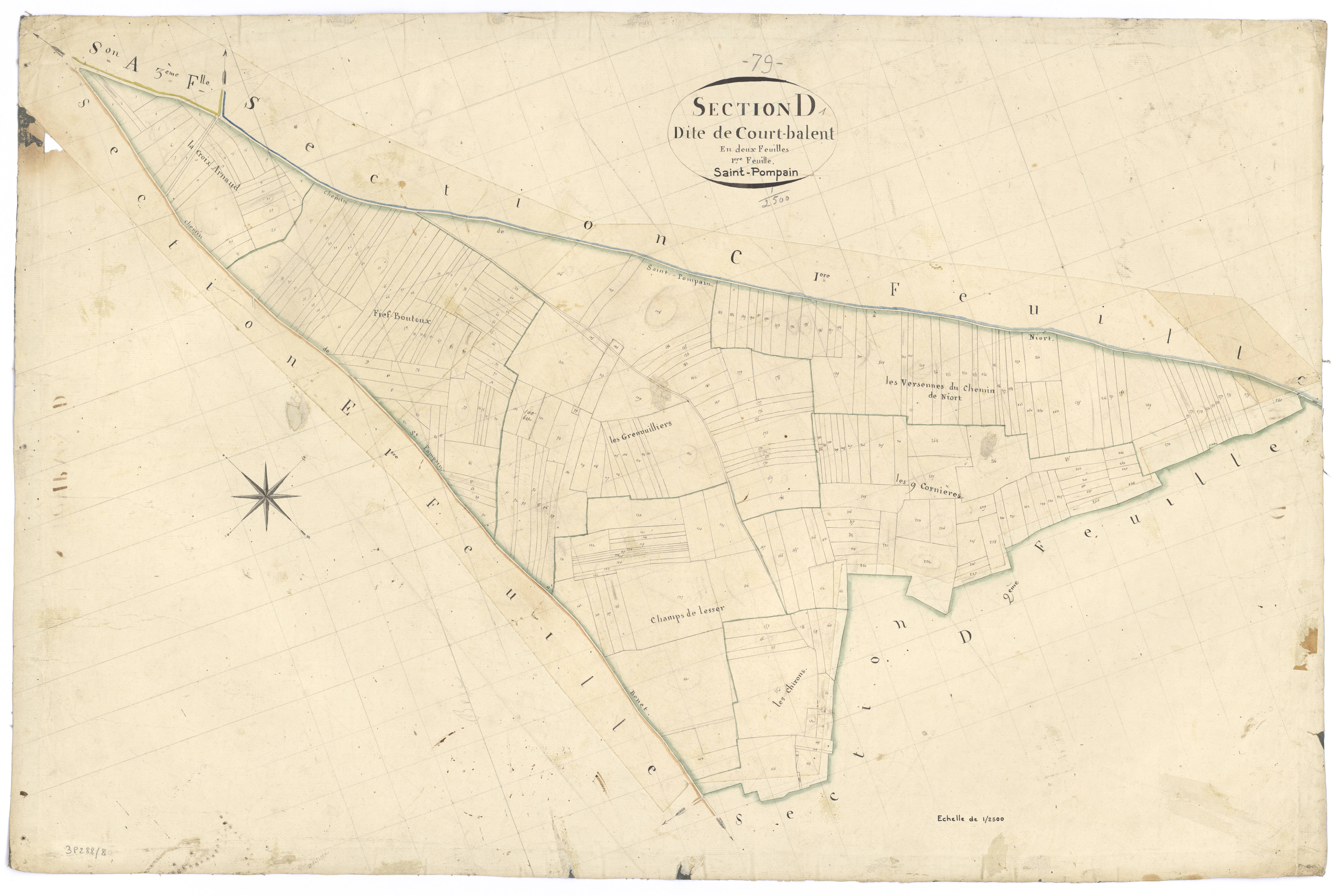 Saint-Pompain - FRAD079_CADASTRE_NAPOLEONIEN Section D1 dite de Court-Balent 
