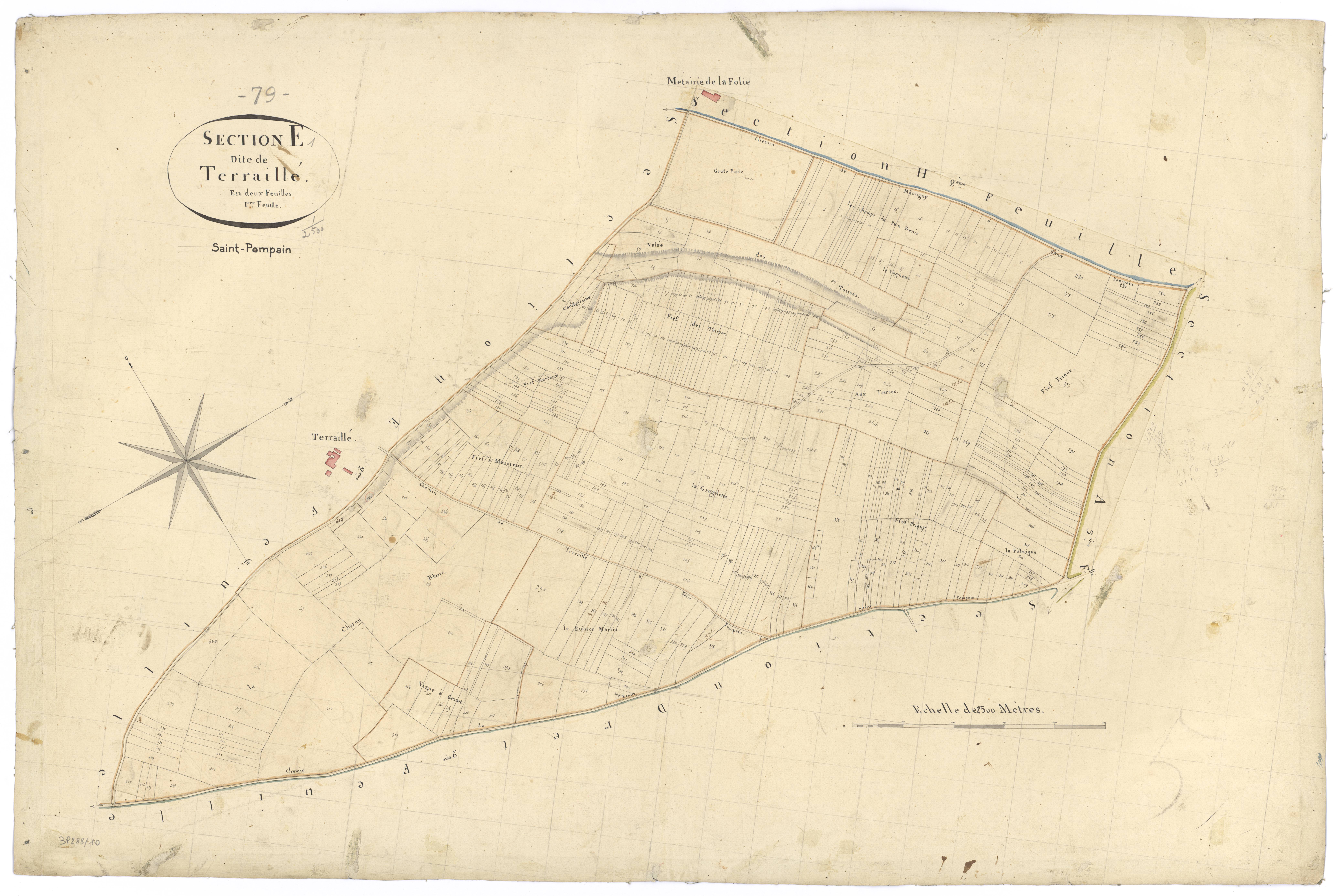 Saint-Pompain - FRAD079_CADASTRE_NAPOLEONIEN Section E1 dite de Terraillé 