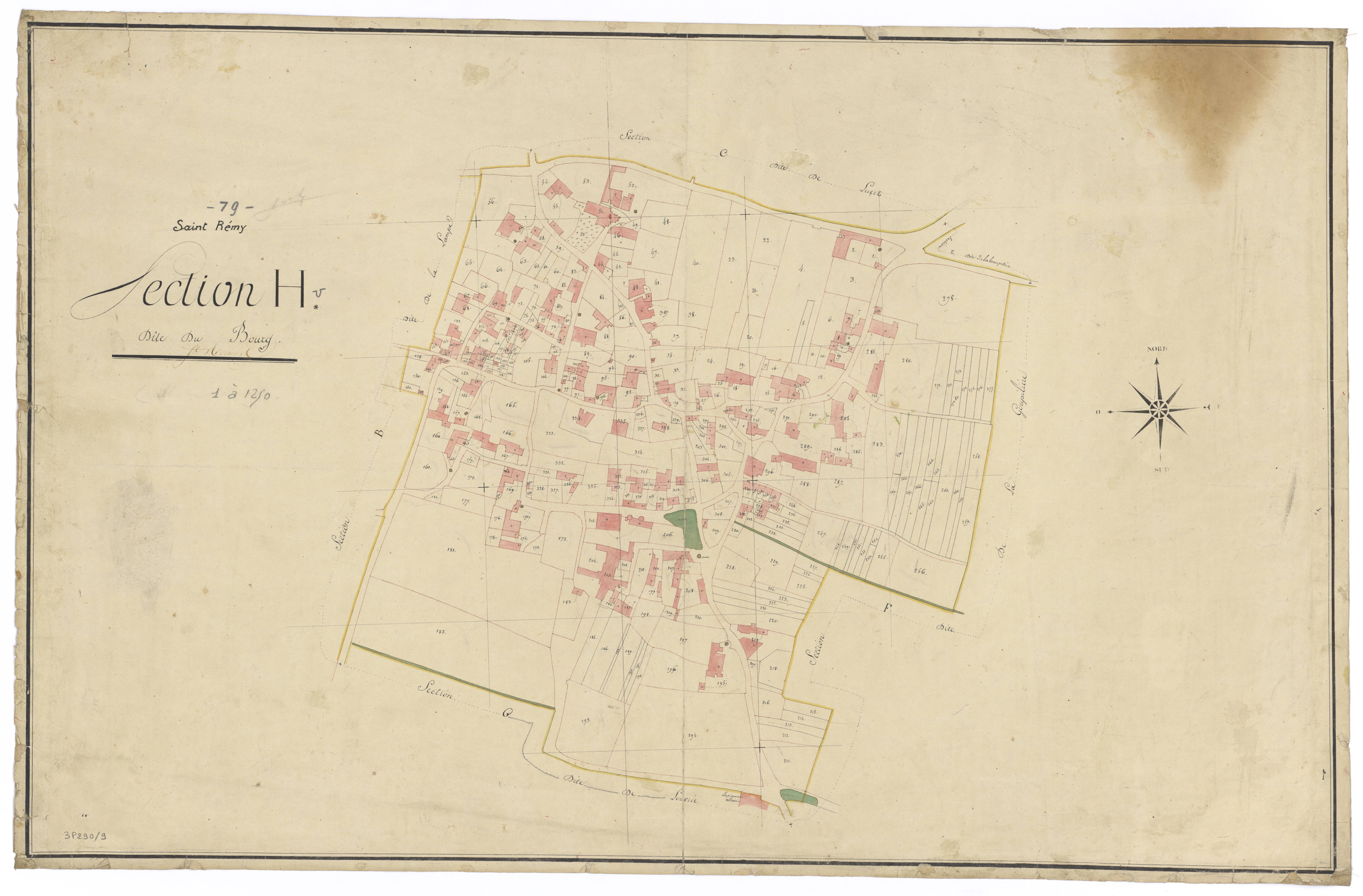 Saint-Rémy - FRAD079_CADASTRE_NAPOLEONIEN Section H dite du Bourg 