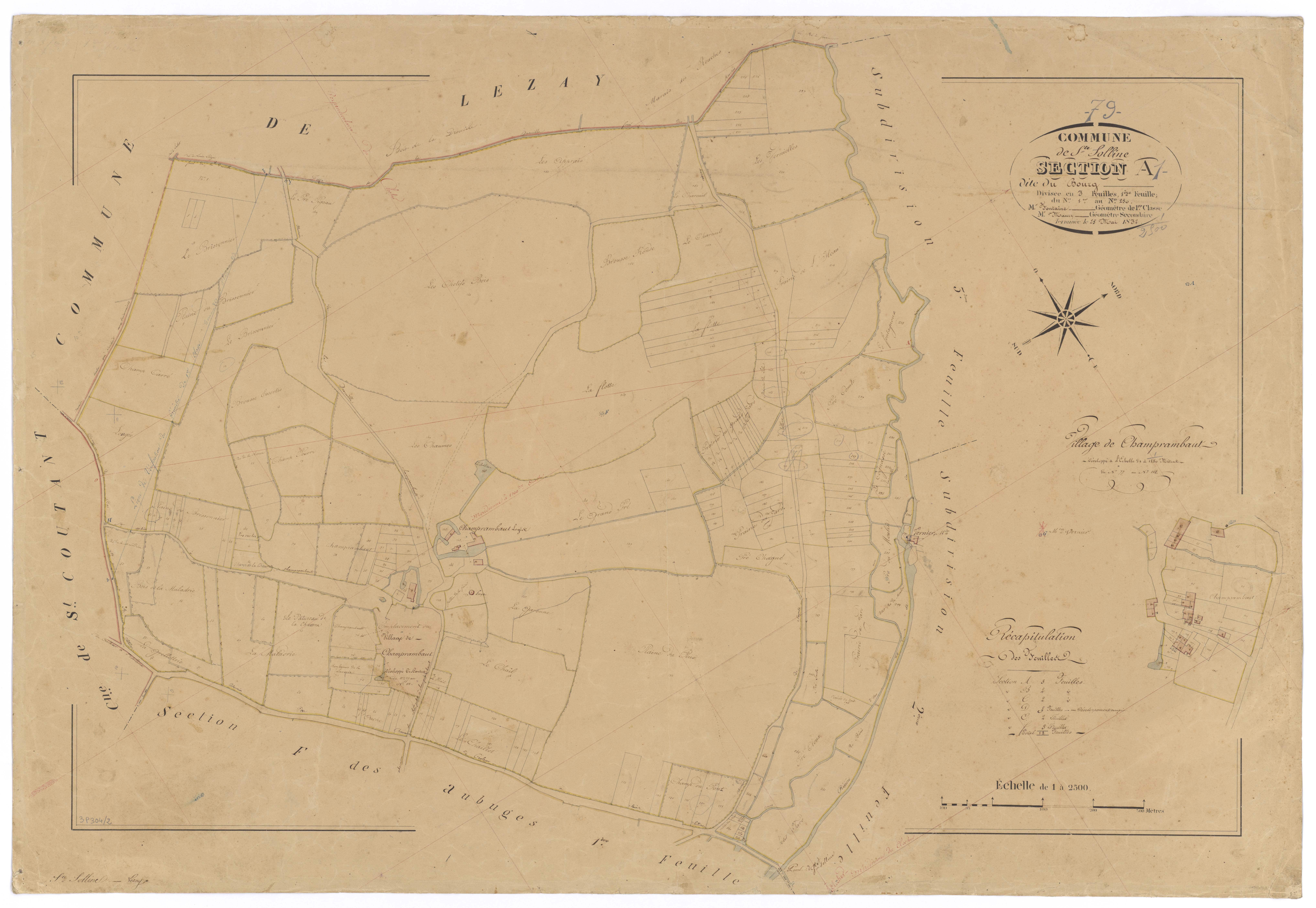 Sainte-Soline - FRAD079_CADASTRE_NAPOLEONIEN Section A1 dite du Bourg 