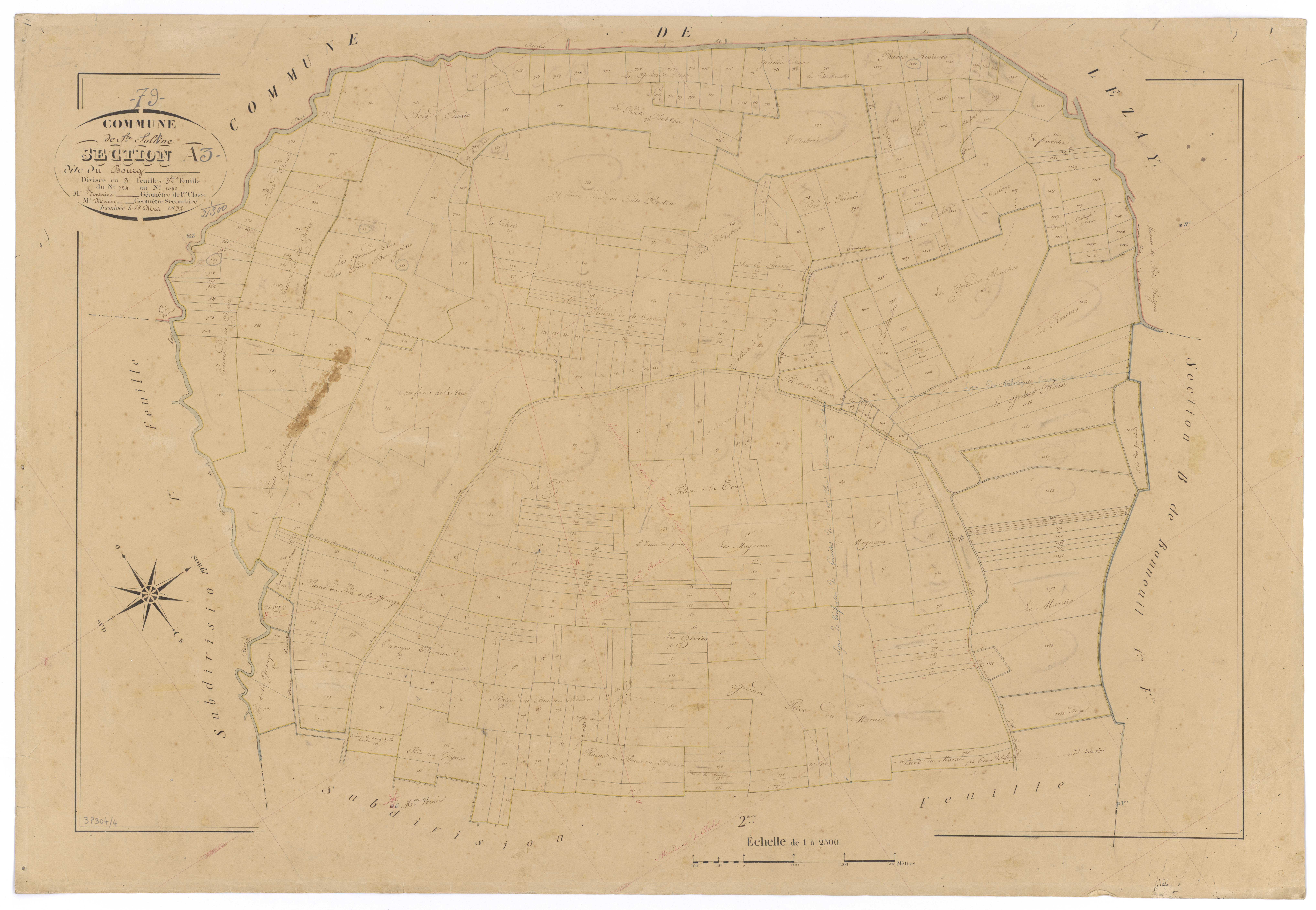 Sainte-Soline - FRAD079_CADASTRE_NAPOLEONIEN Section A3 dite du Bourg 