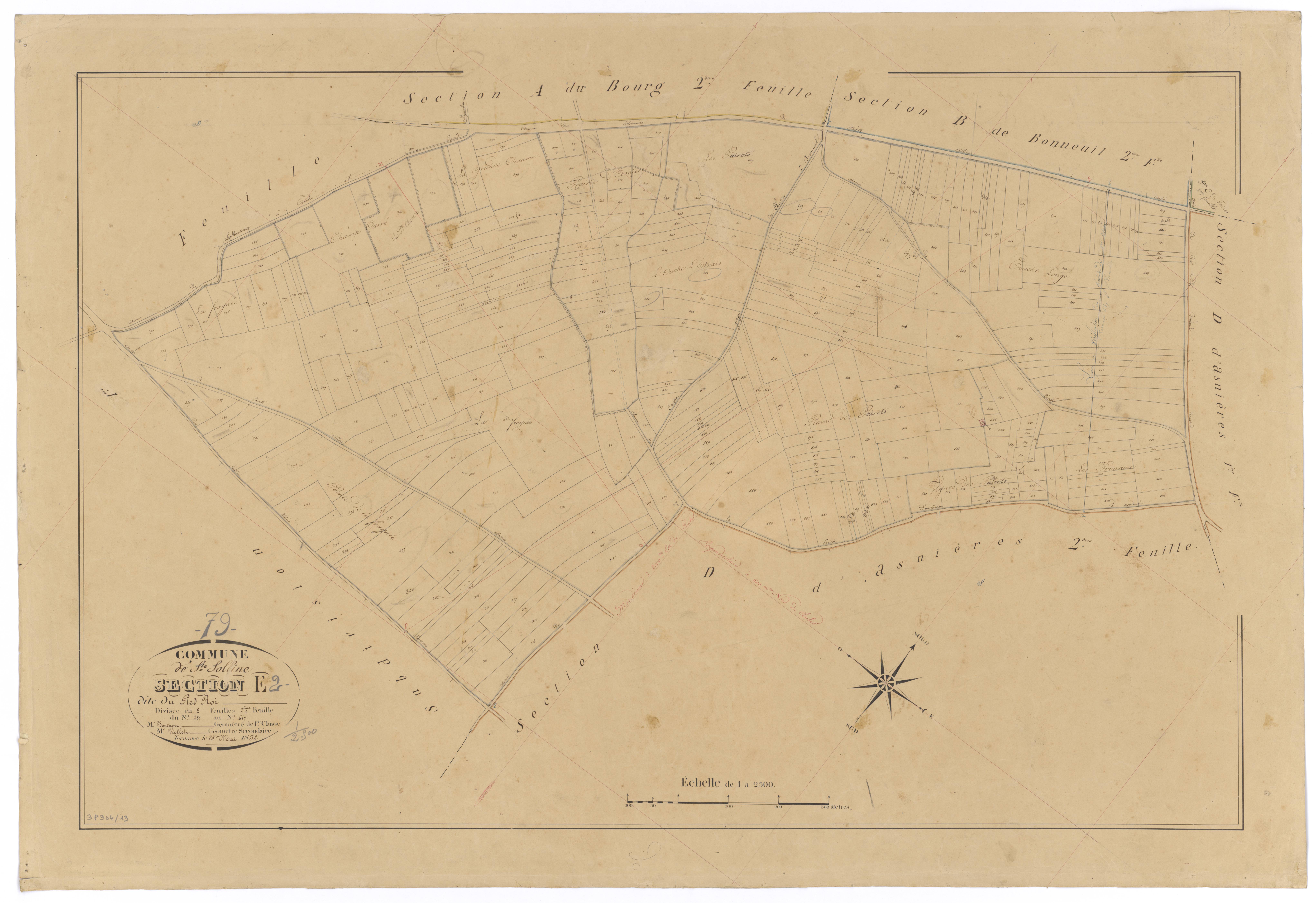 Sainte-Soline - FRAD079_CADASTRE_NAPOLEONIEN Section E2 dite du Pied-Roi 
