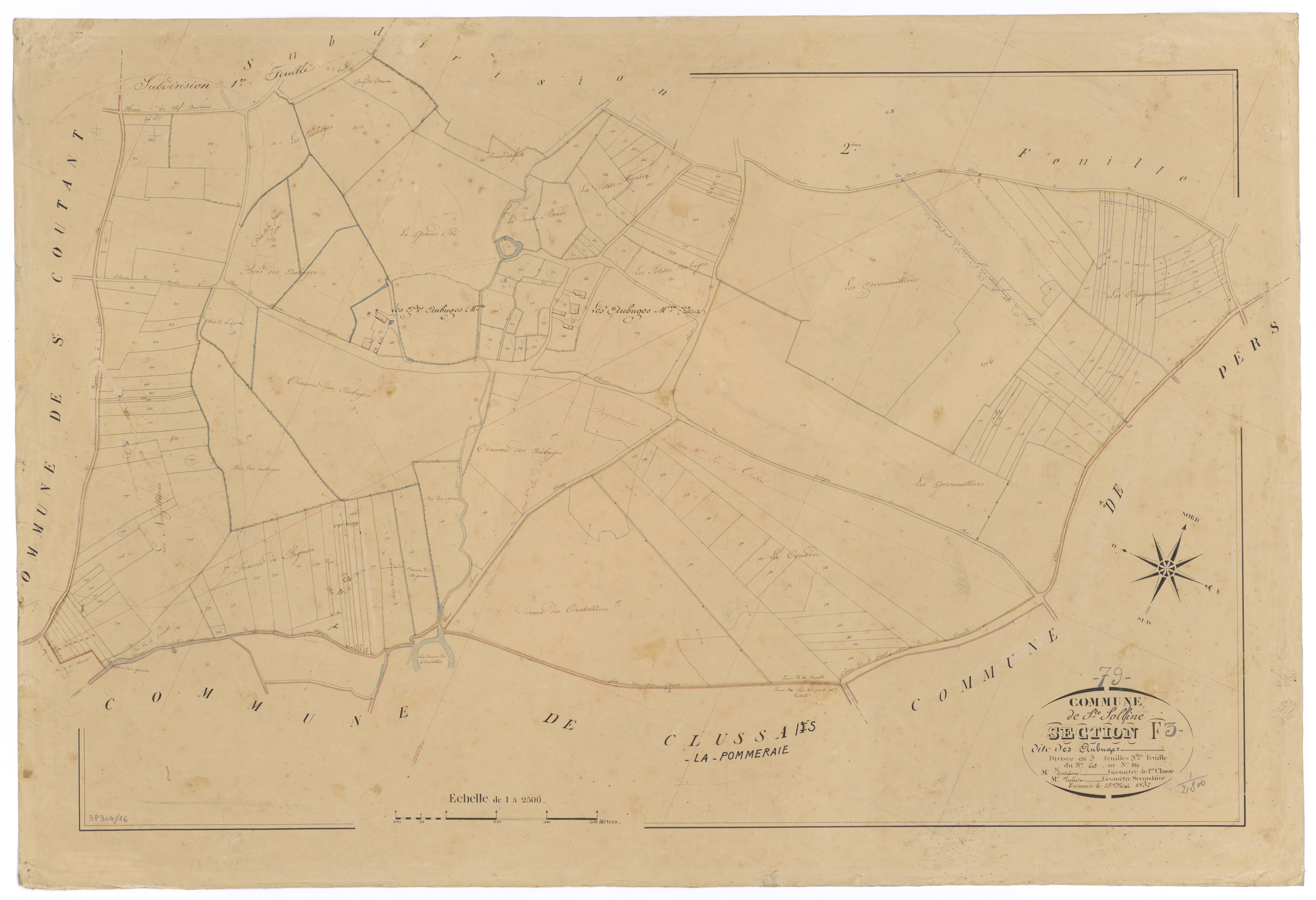 Sainte-Soline - FRAD079_CADASTRE_NAPOLEONIEN Section F3 dite des Aubuges 