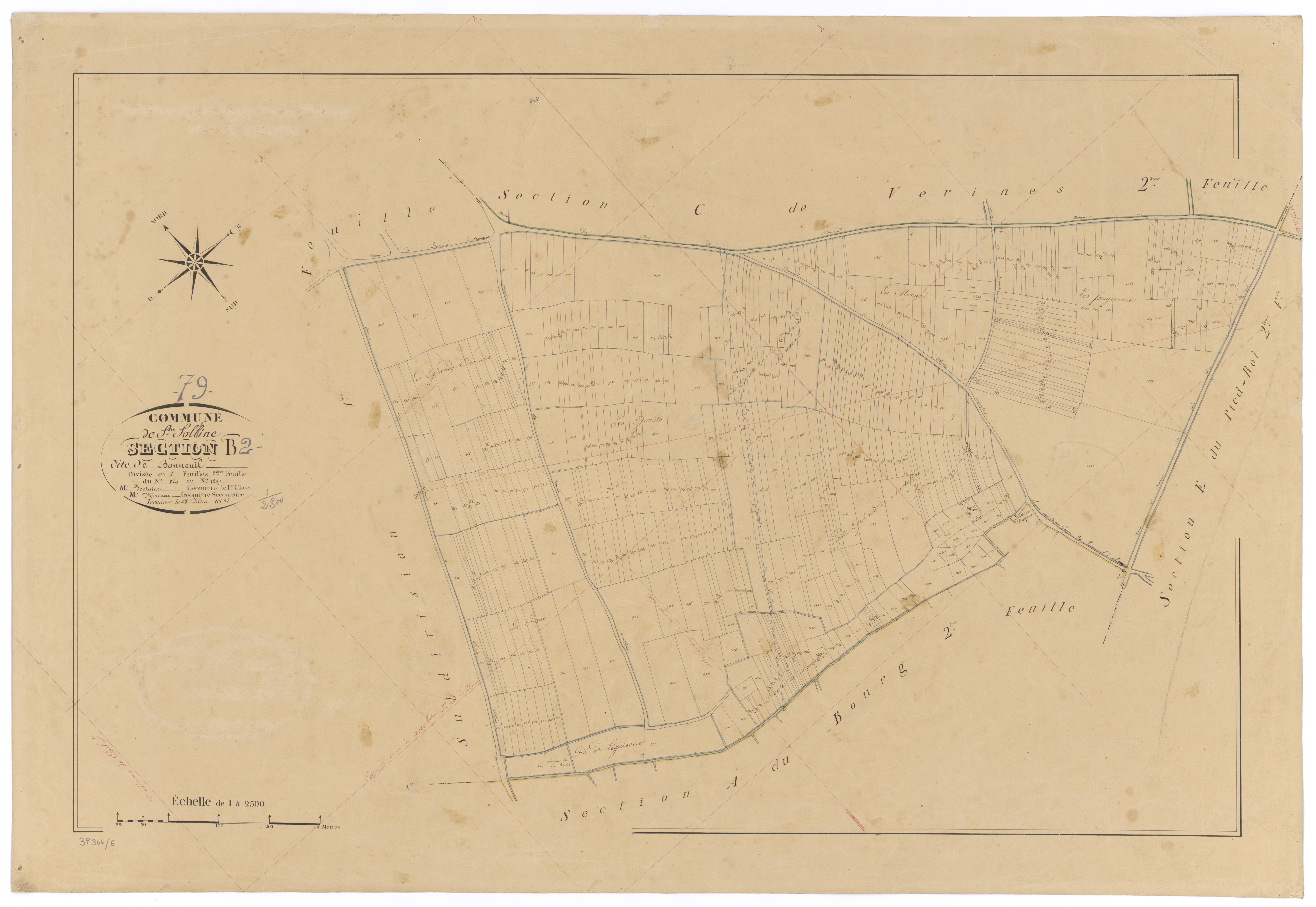 Sainte-Soline - FRAD079_CADASTRE_NAPOLEONIEN Section B2 dite de Bonneuil 