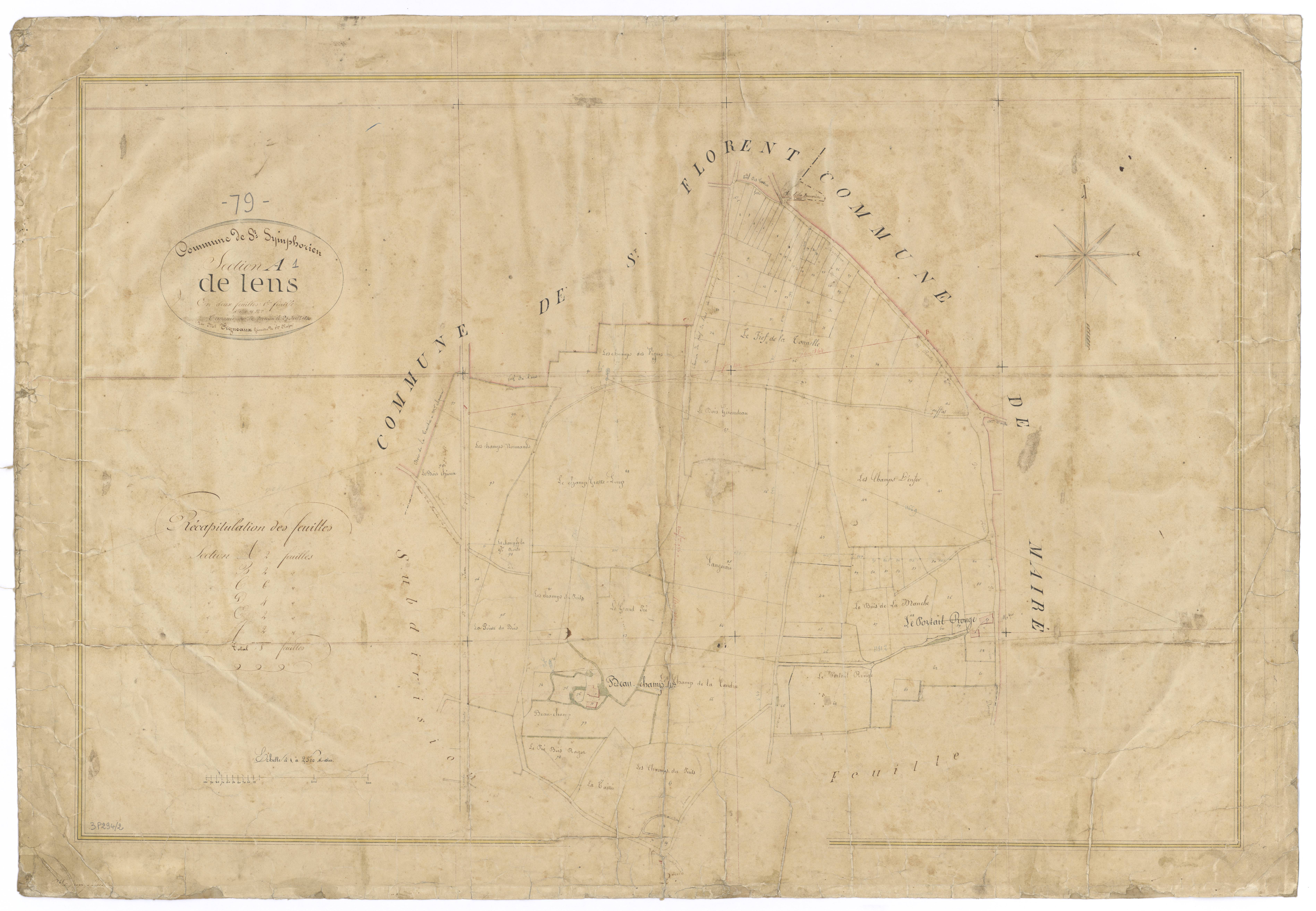 Saint-Symphorien - FRAD079_CADASTRE_NAPOLEONIEN Section A1 dite de Lens
