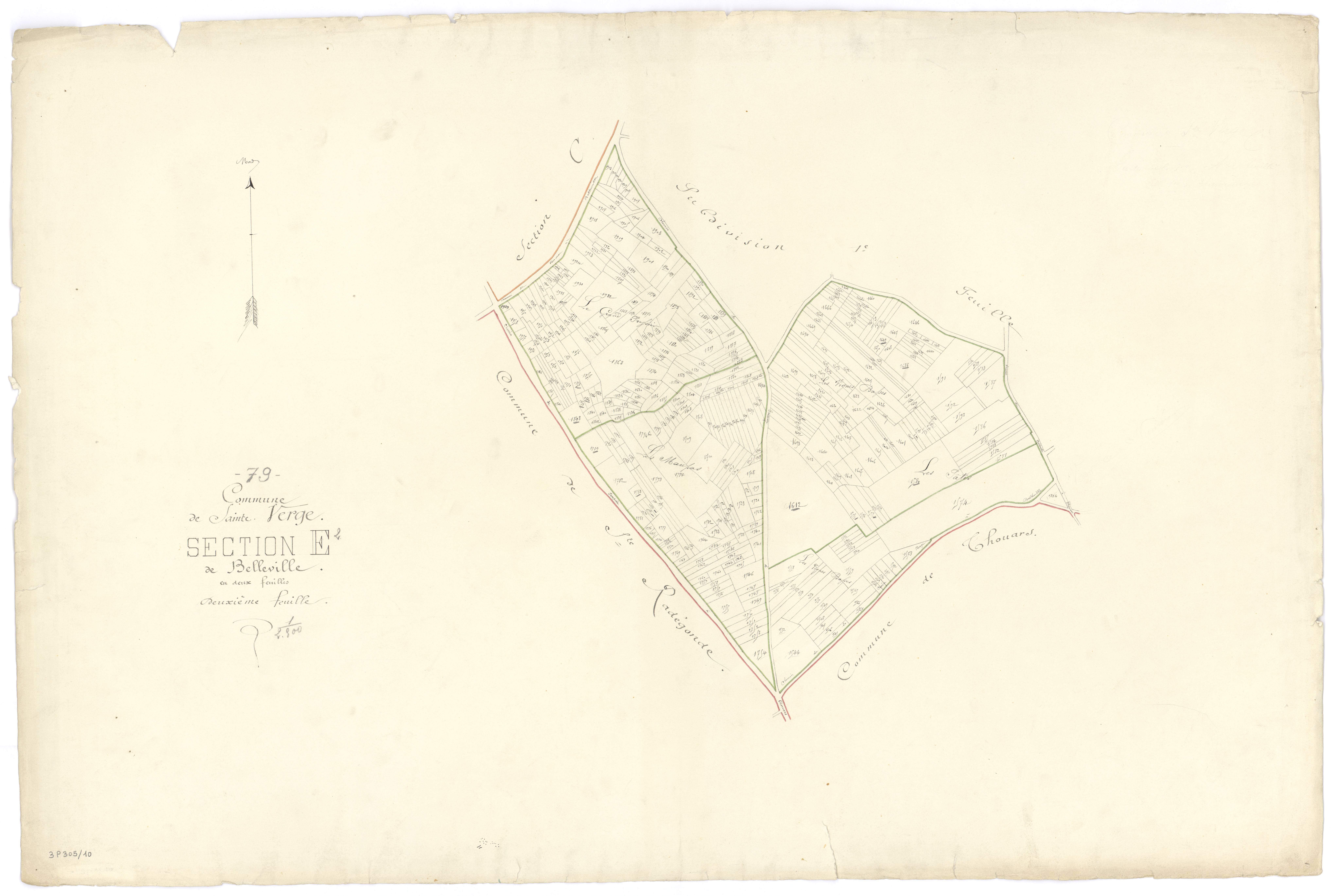 Sainte-Verge - FRAD079_CADASTRE_NAPOLEONIEN Section E2 dite de Belleville
