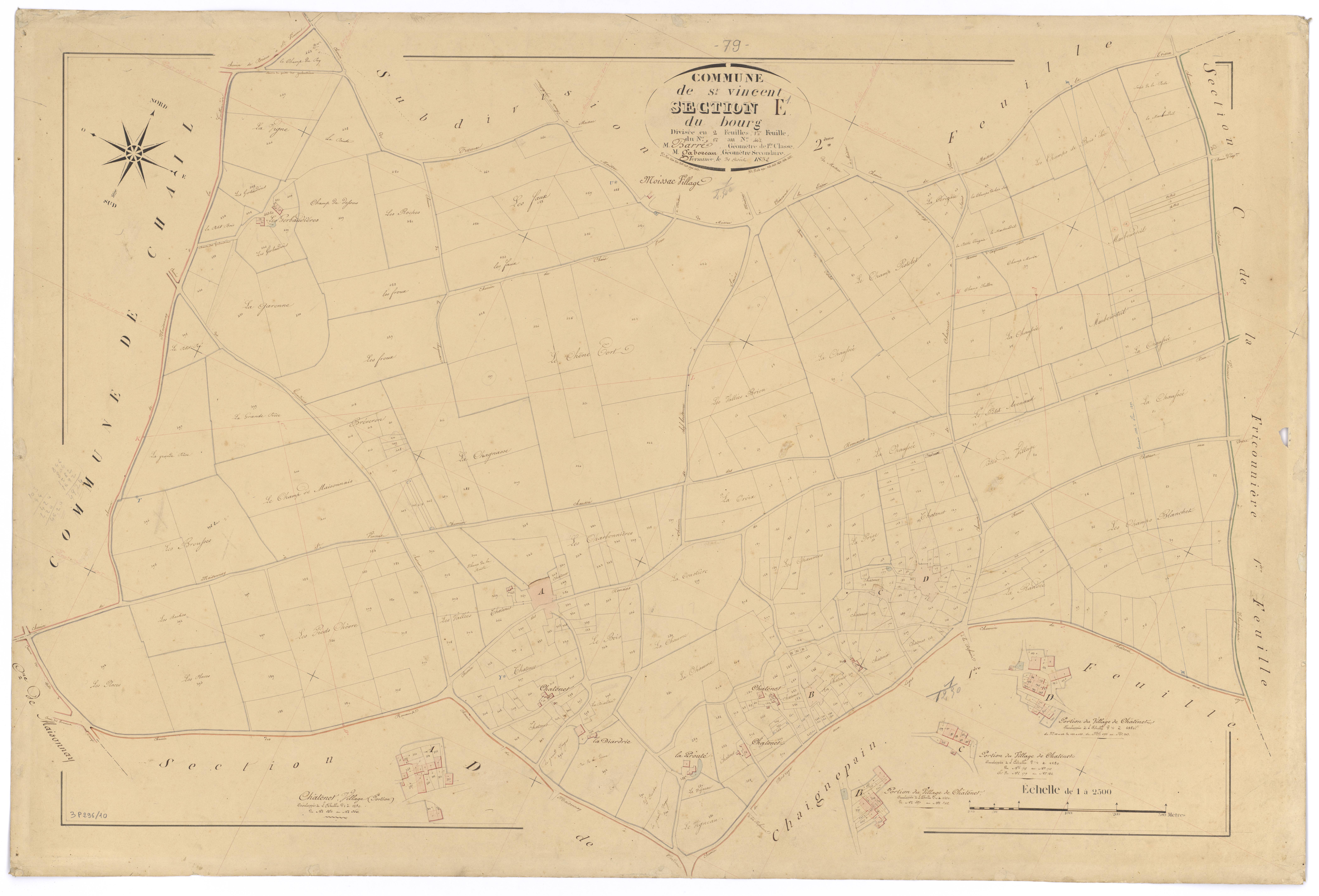 Saint-Vincent-la-Châtre - FRAD079_CADASTRE_NAPOLEONIEN Section E1 dite du Bourg 