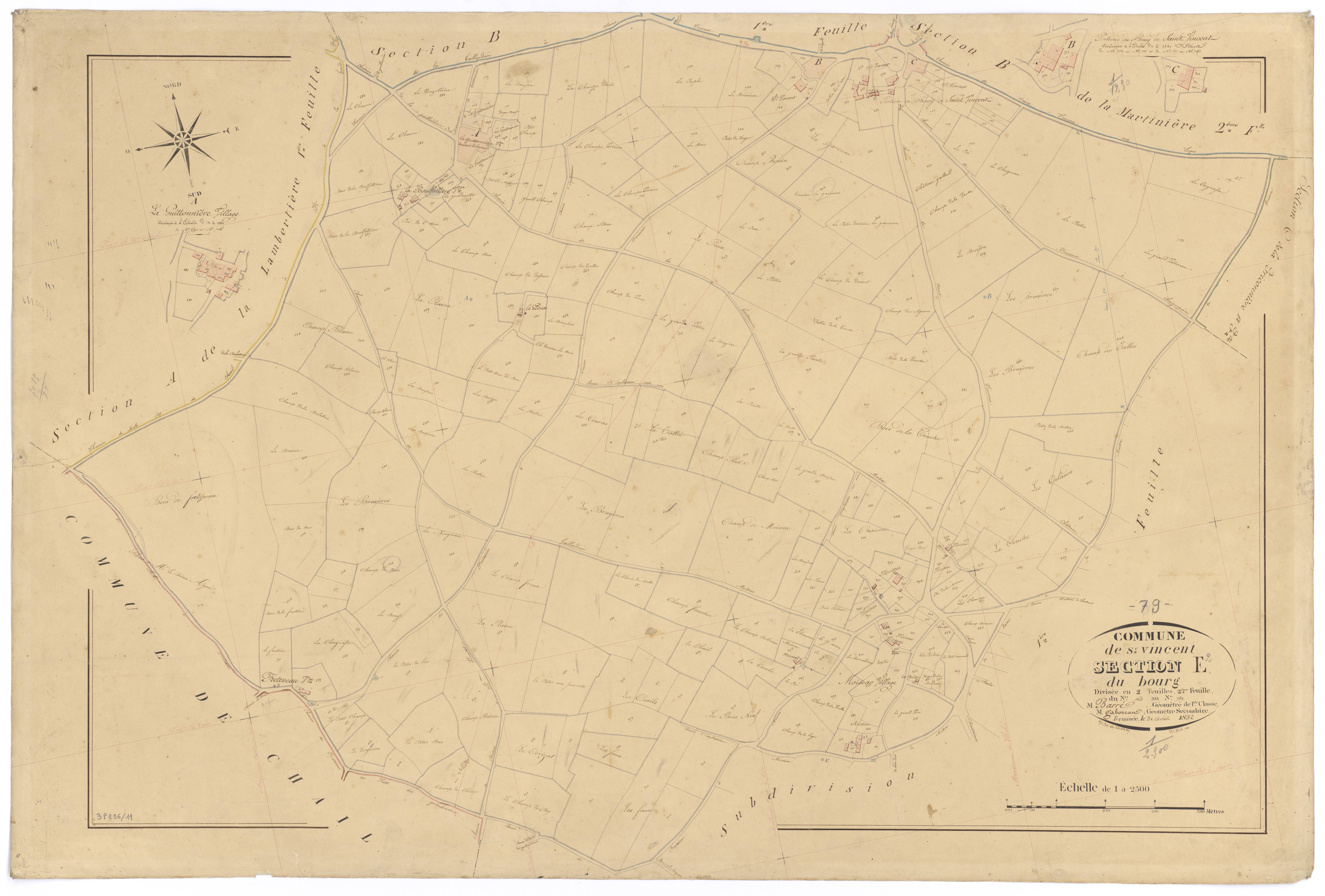 Saint-Vincent-la-Châtre - FRAD079_CADASTRE_NAPOLEONIEN Section E2 dite du Bourg