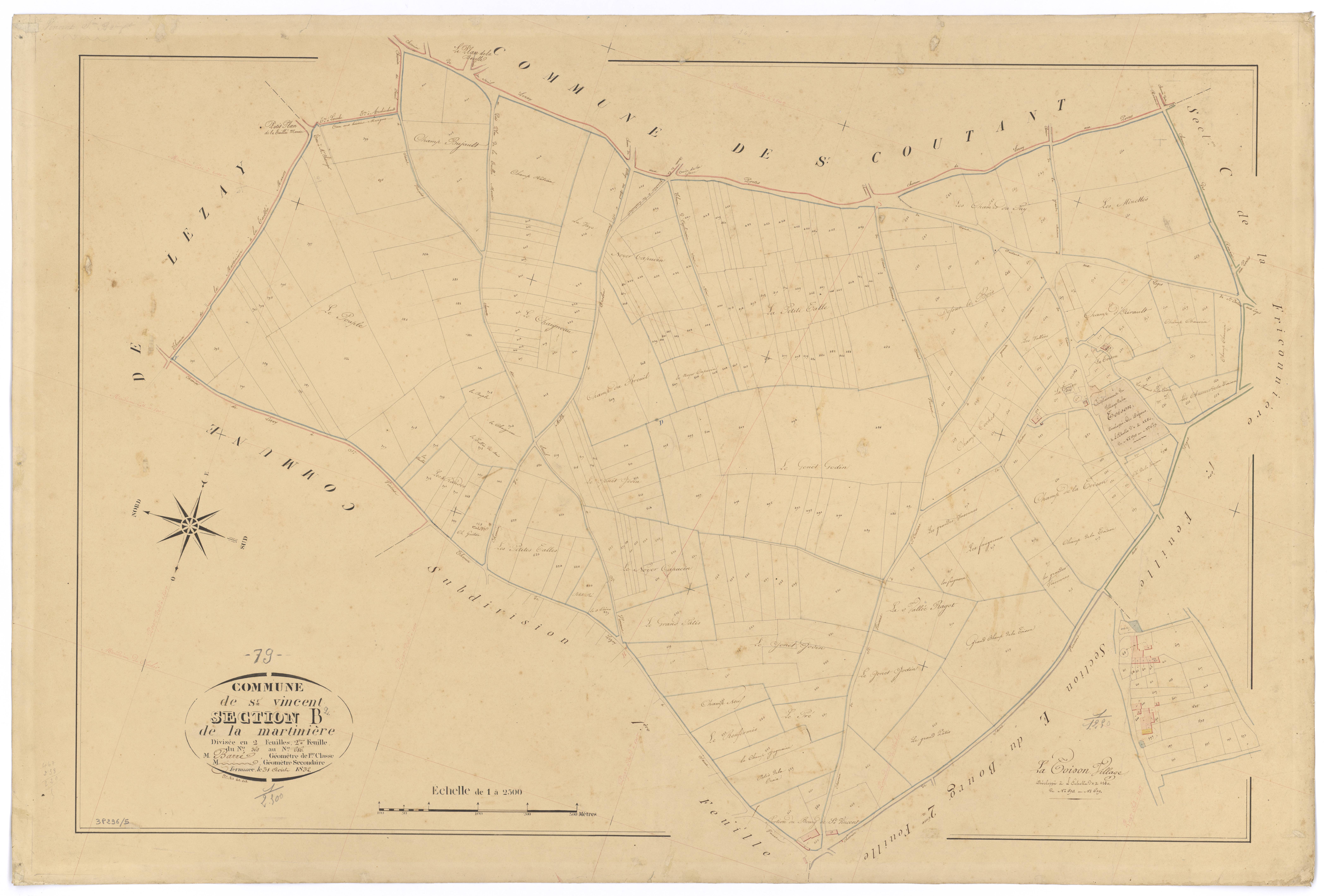Saint-Vincent-la-Châtre - FRAD079_CADASTRE_NAPOLEONIEN Section B2 dite de la Martinière 