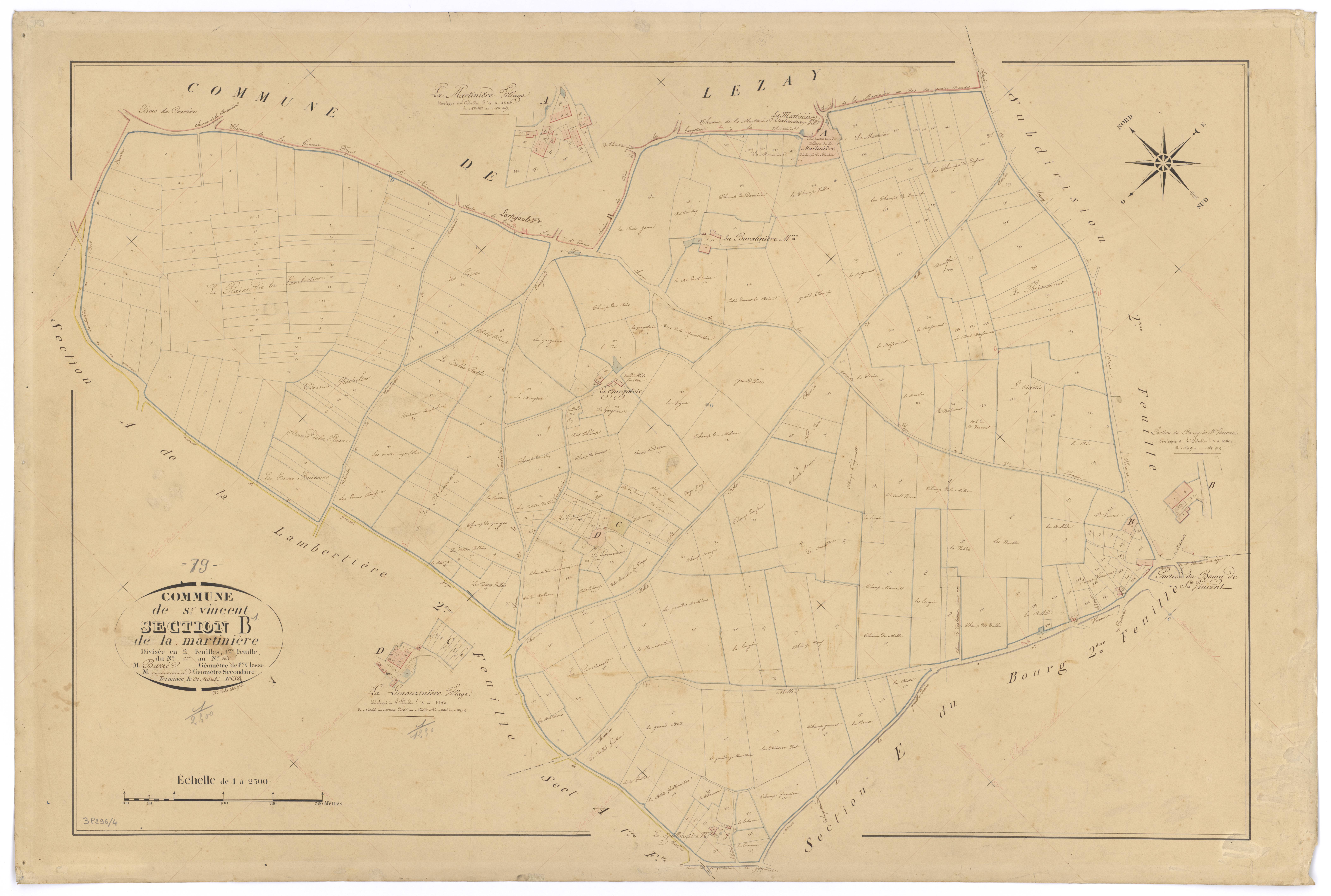 Saint-Vincent-la-Châtre - FRAD079_CADASTRE_NAPOLEONIEN Section B1 dite de la Martinière