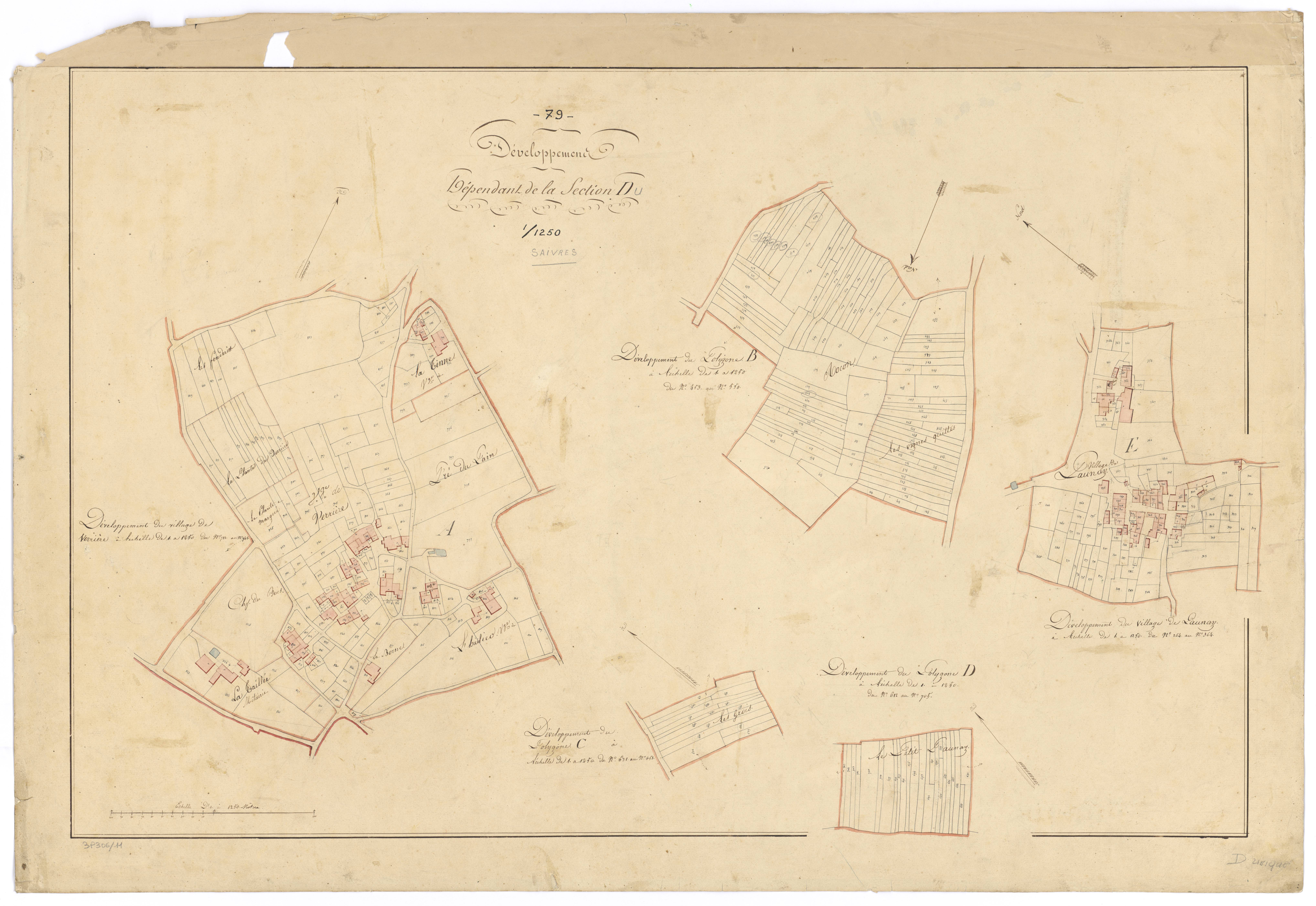 Saivres - FRAD079_CADASTRE_NAPOLEONIEN Développement de la section D 