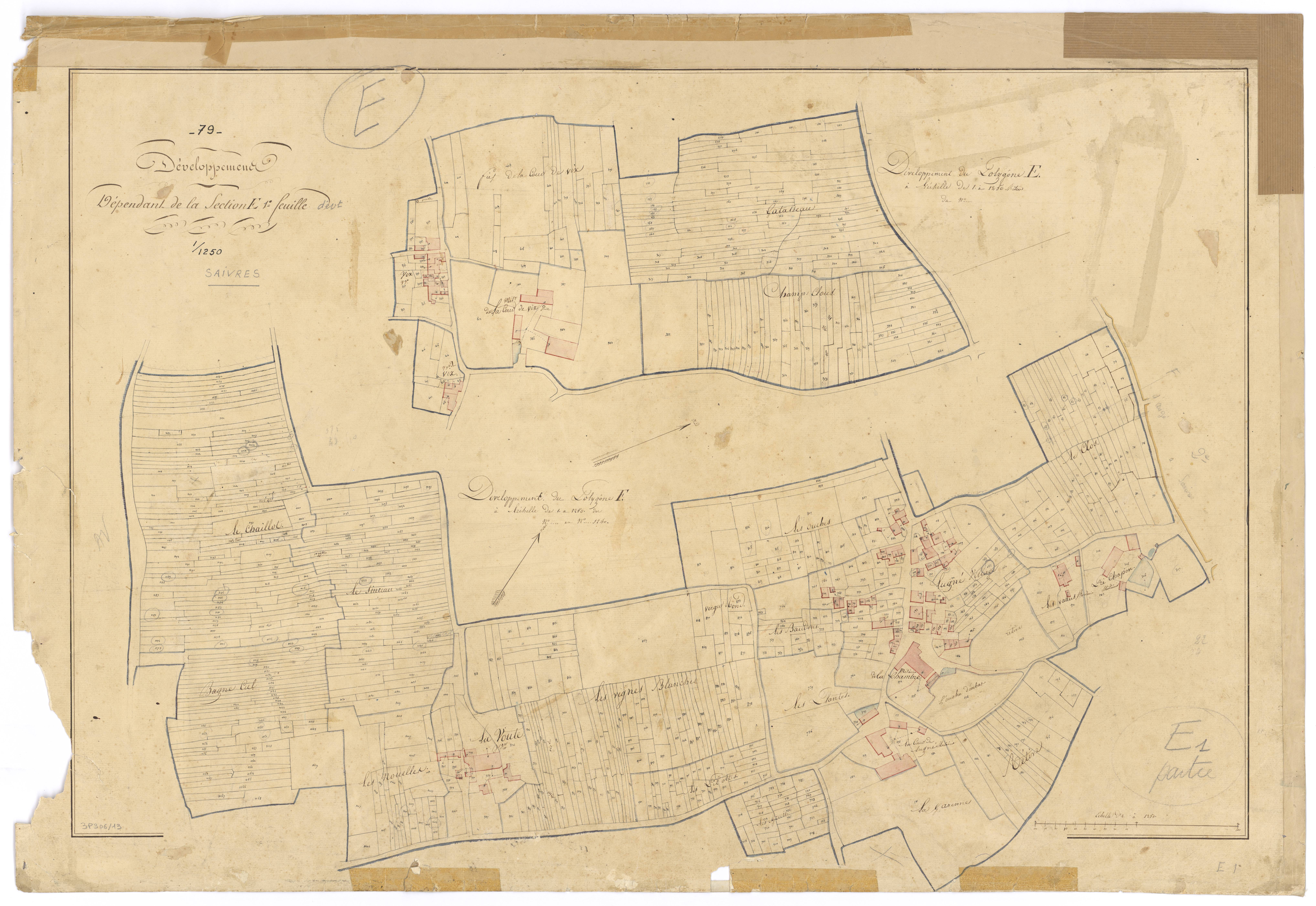 Saivres - FRAD079_CADASTRE_NAPOLEONIEN Développement de la section E1 