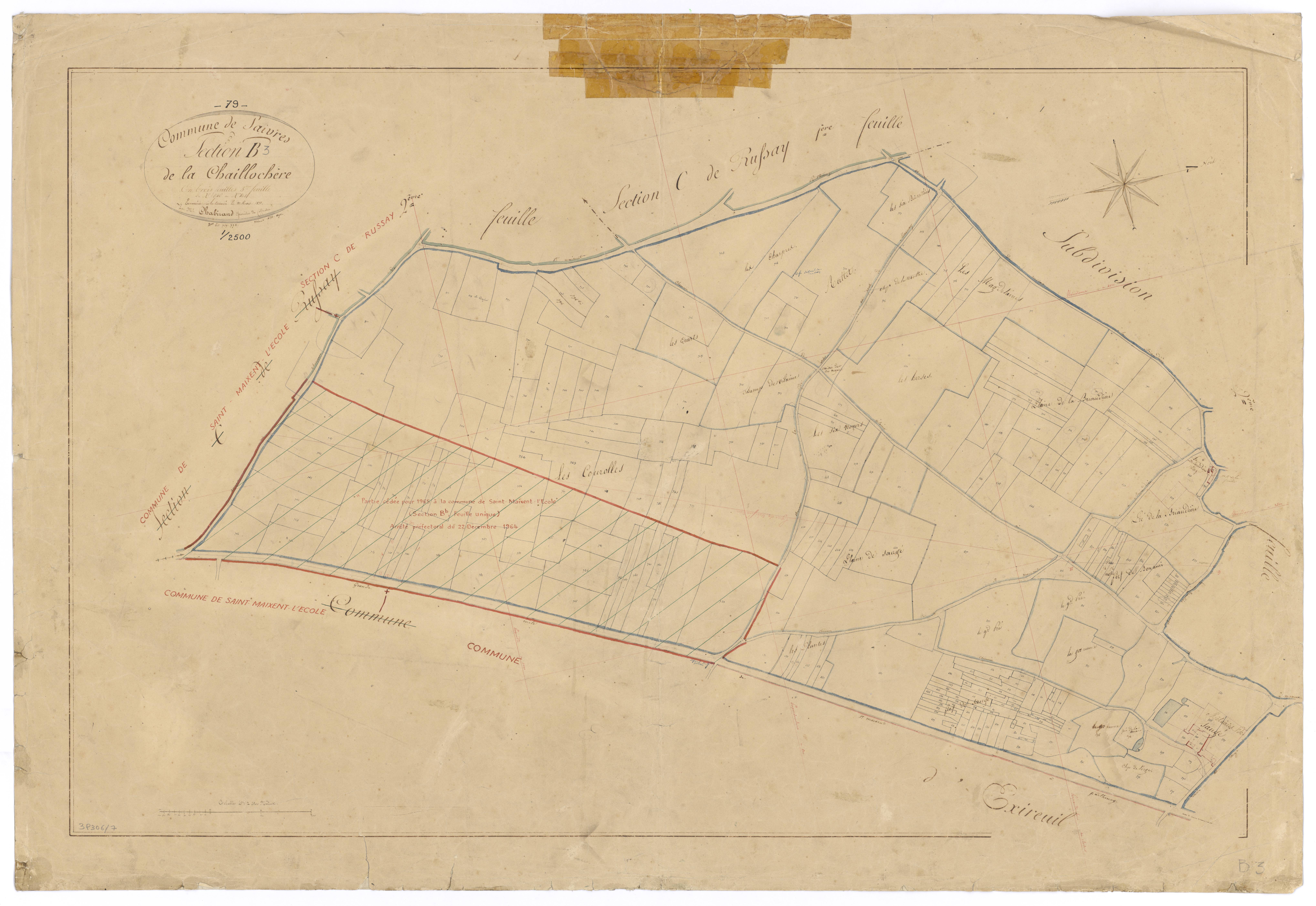 Saivres - FRAD079_CADASTRE_NAPOLEONIEN Section B3 dite de la Chaillochère 