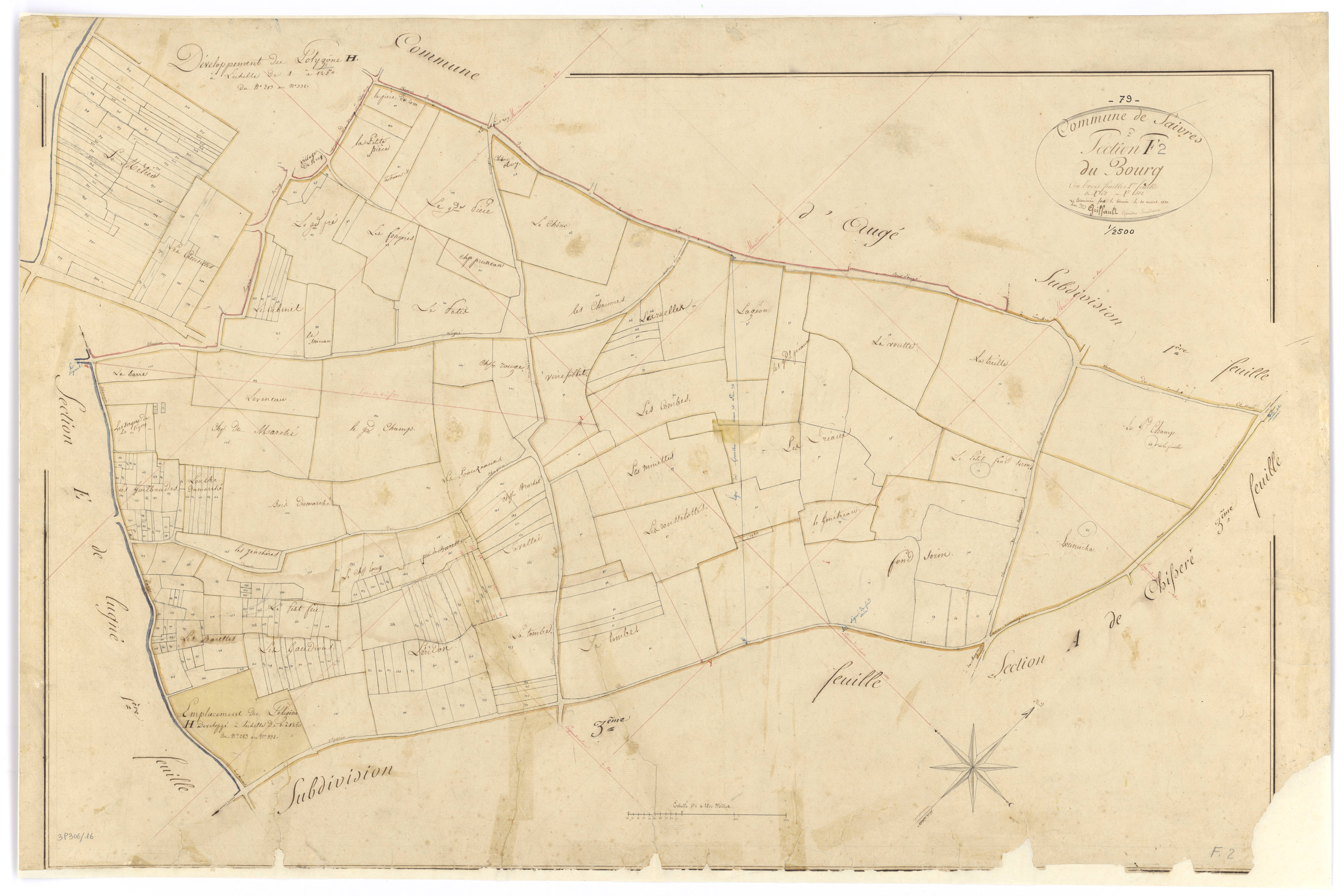 Saivres - FRAD079_CADASTRE_NAPOLEONIEN Section F2 dite du Bourg 
