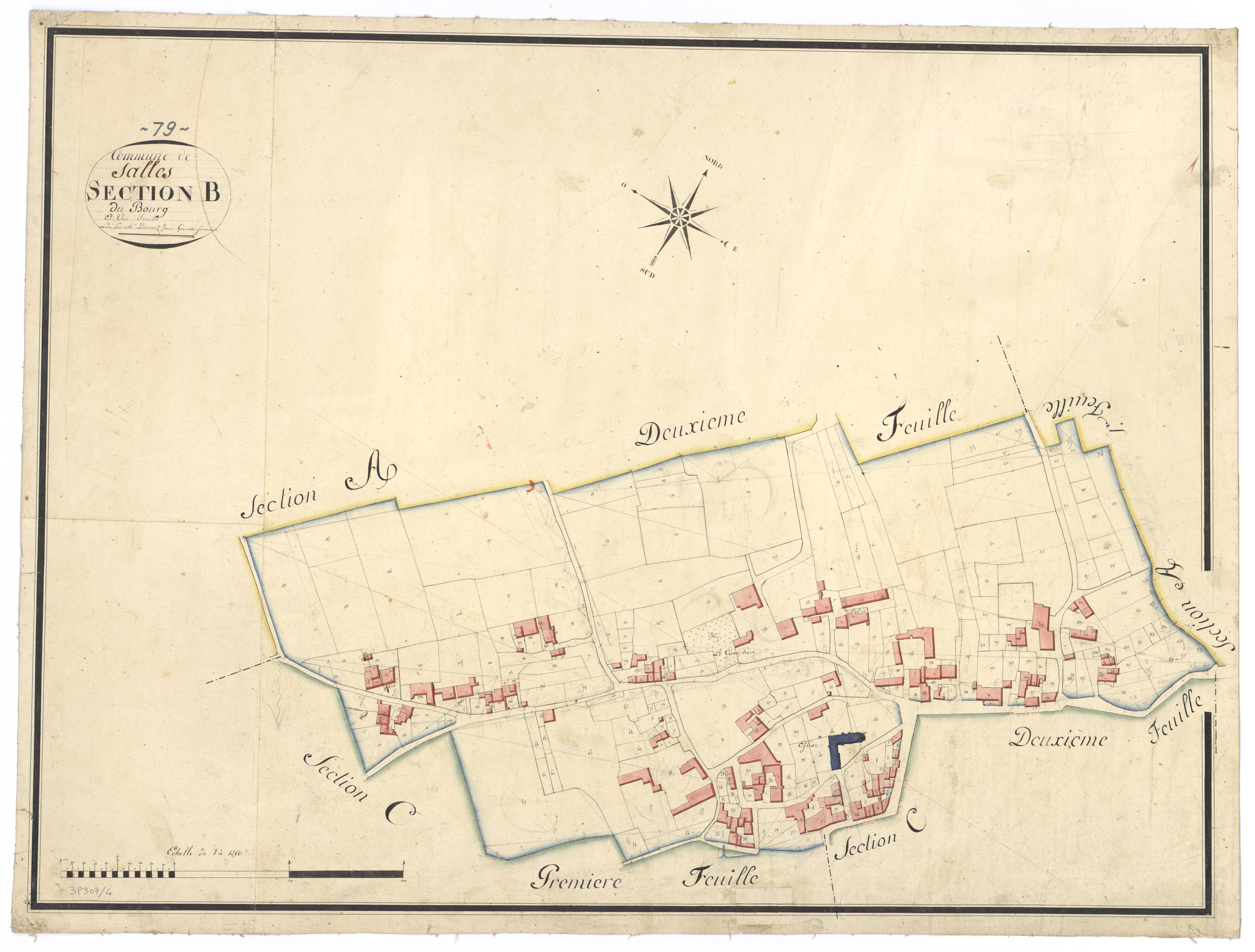Salles - FRAD079_CADASTRE_NAPOLEONIEN Section B dite du Bourg 