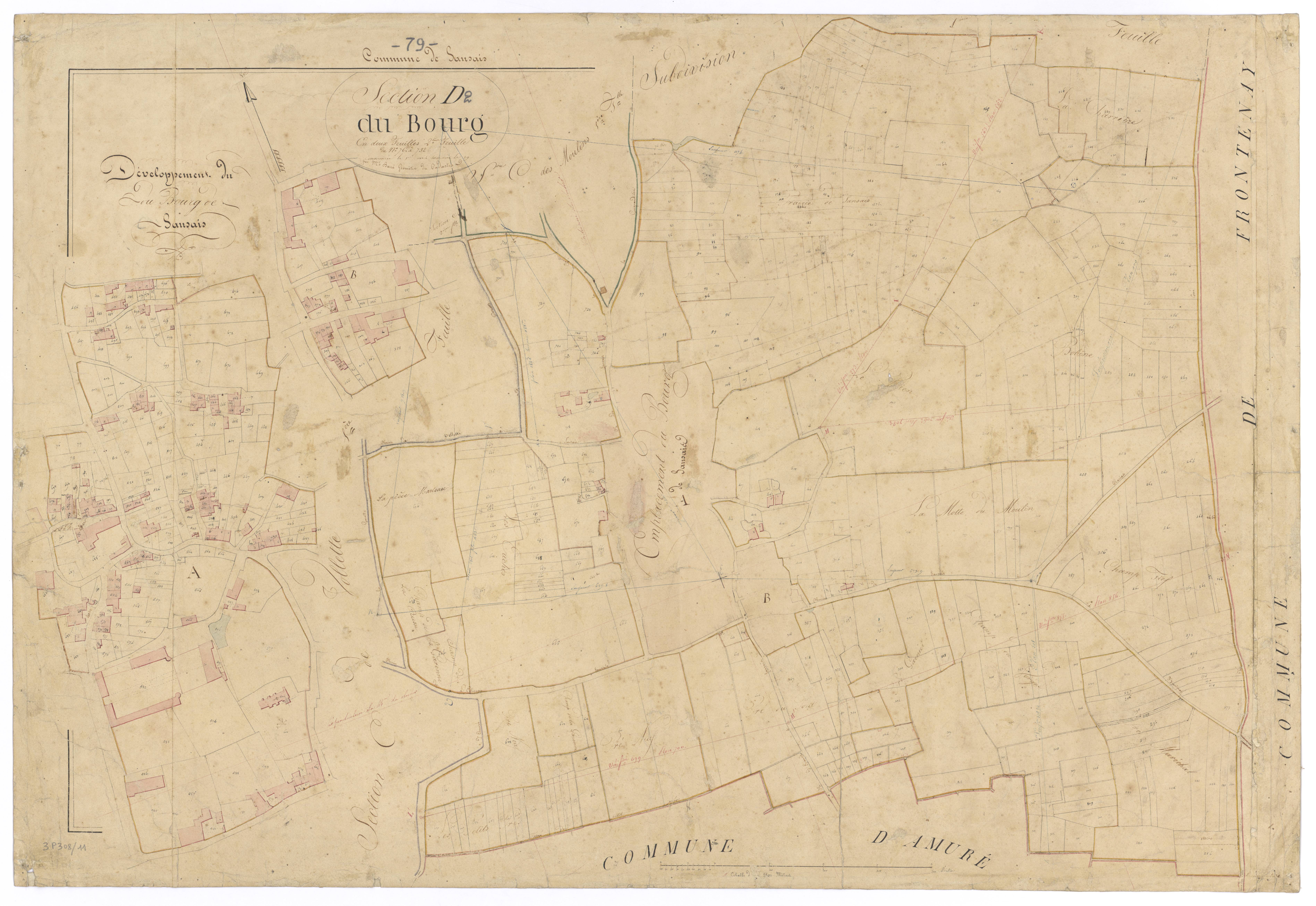 Sansais - FRAD079_CADASTRE_NAPOLEONIEN Section D2 dite du Bourg 