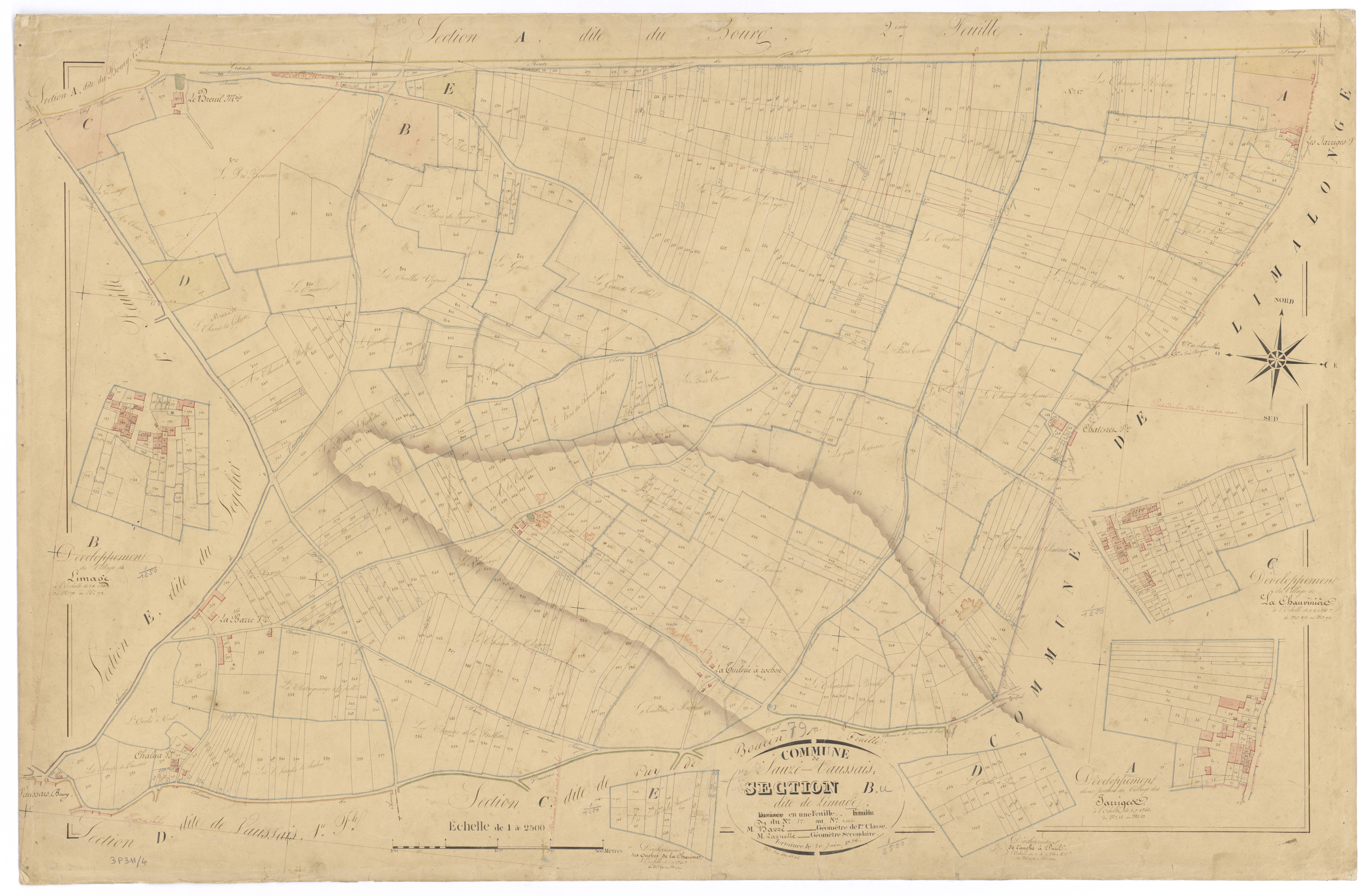 Sauzé-Vaussais - FRAD079_CADASTRE_NAPOLEONIEN Section B dite de Limage 