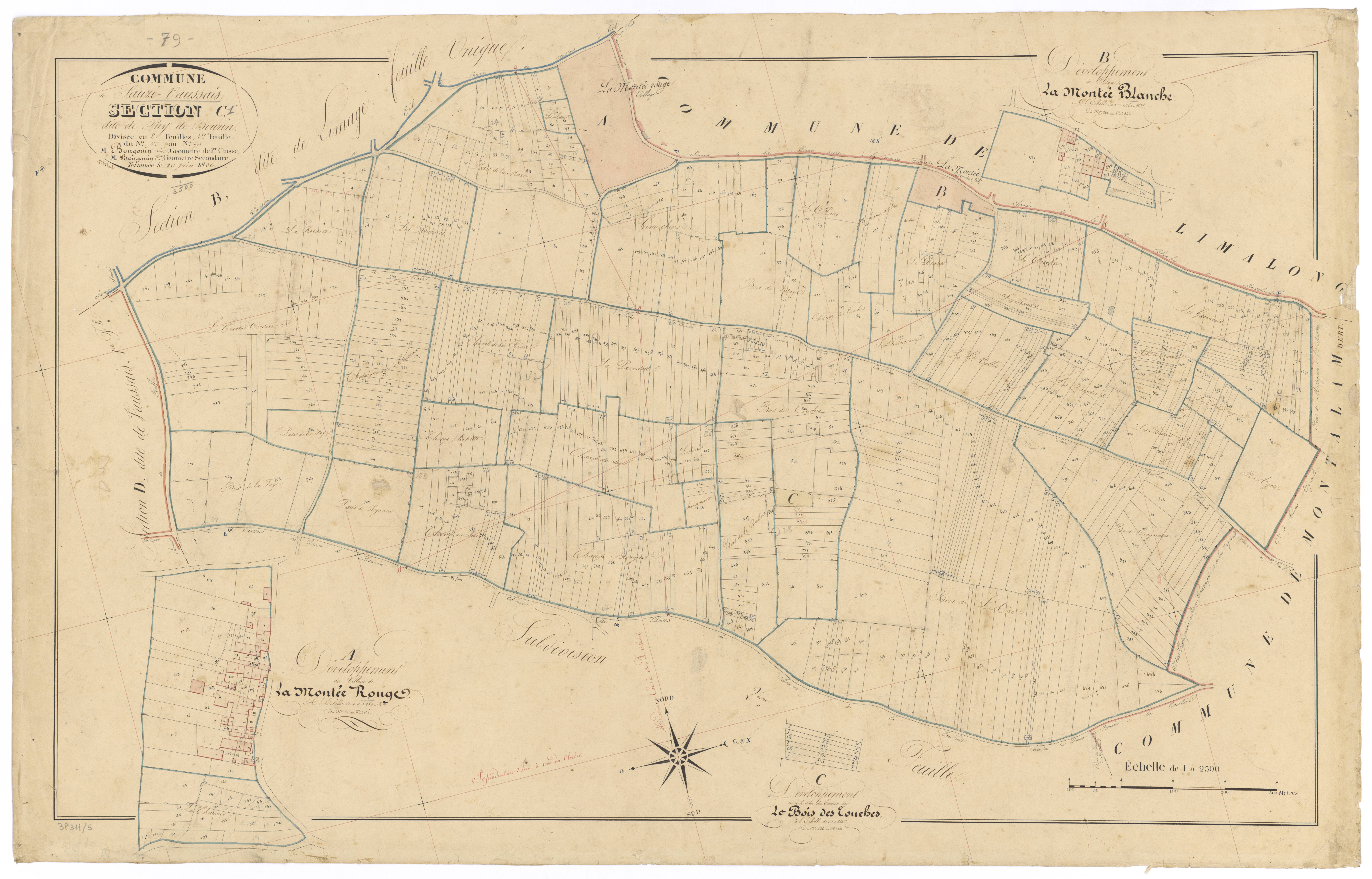 Sauzé-Vaussais - FRAD079_CADASTRE_NAPOLEONIEN Section C1 dite du Puy de Bourin 