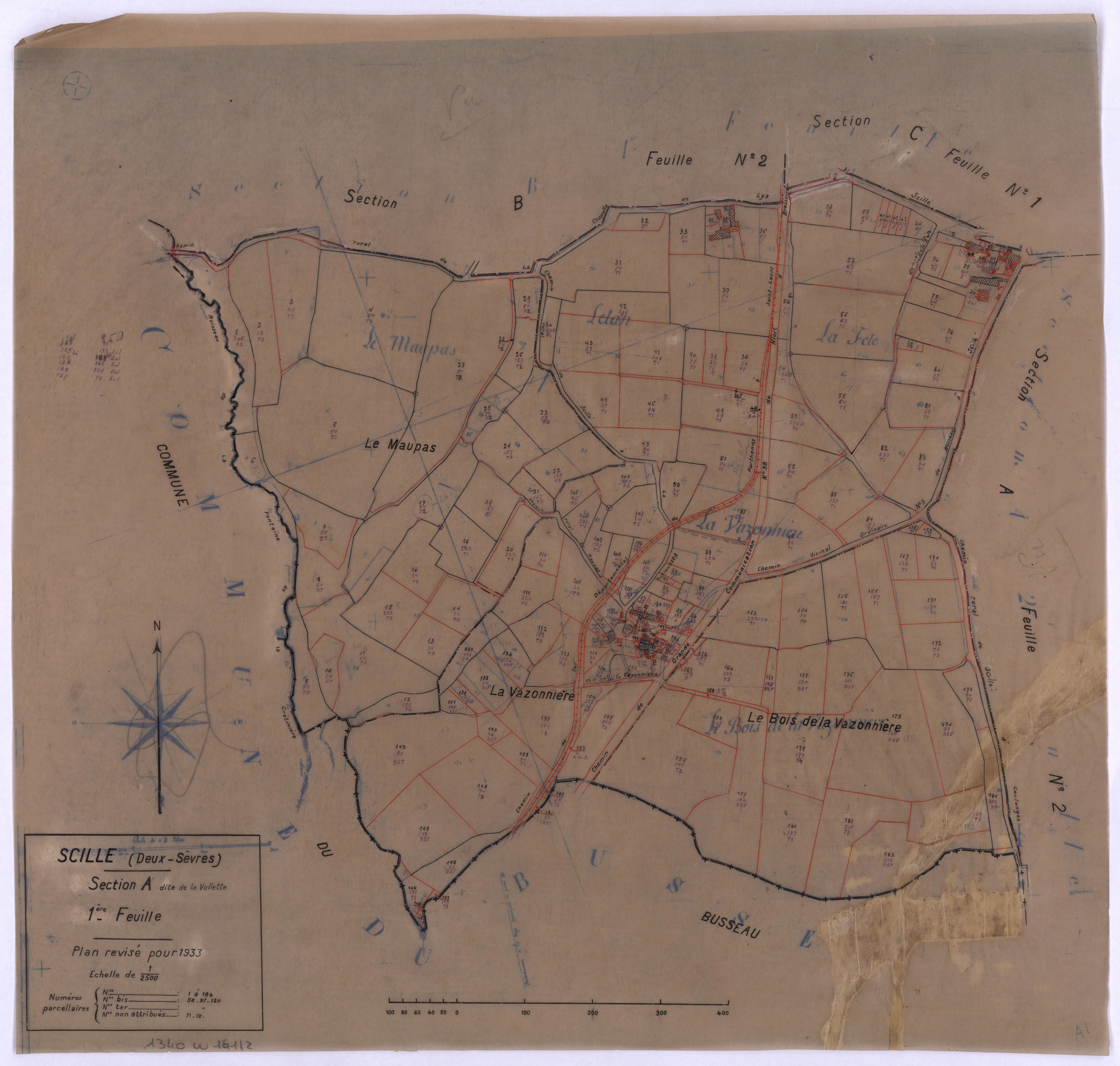 Scillé - FRAD079_CADASTRE_RECENT Section A (Feuille 1)