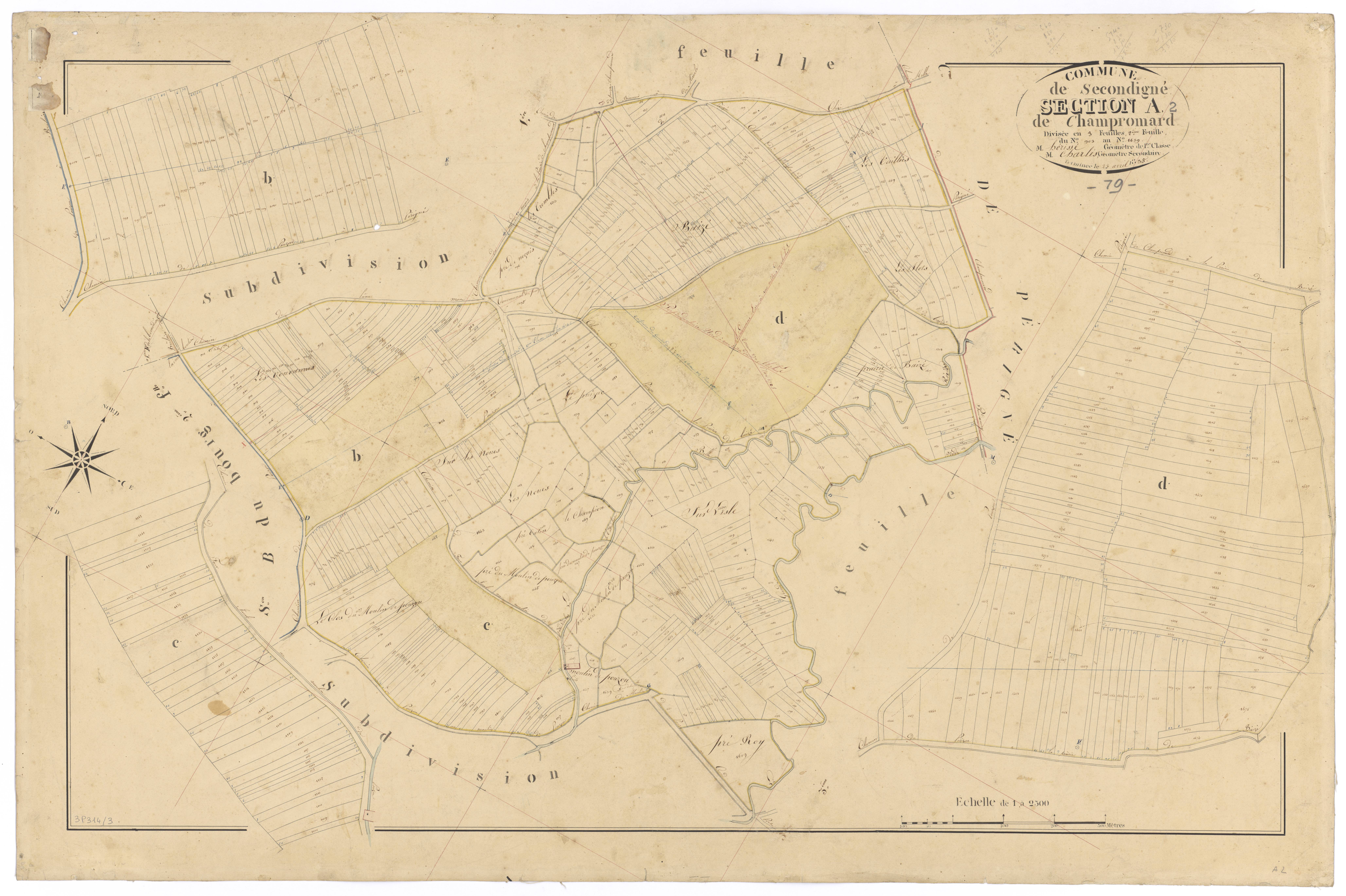 Secondigné-sur-Belle - FRAD079_CADASTRE_NAPOLEONIEN Section A2 dite der Champomard 